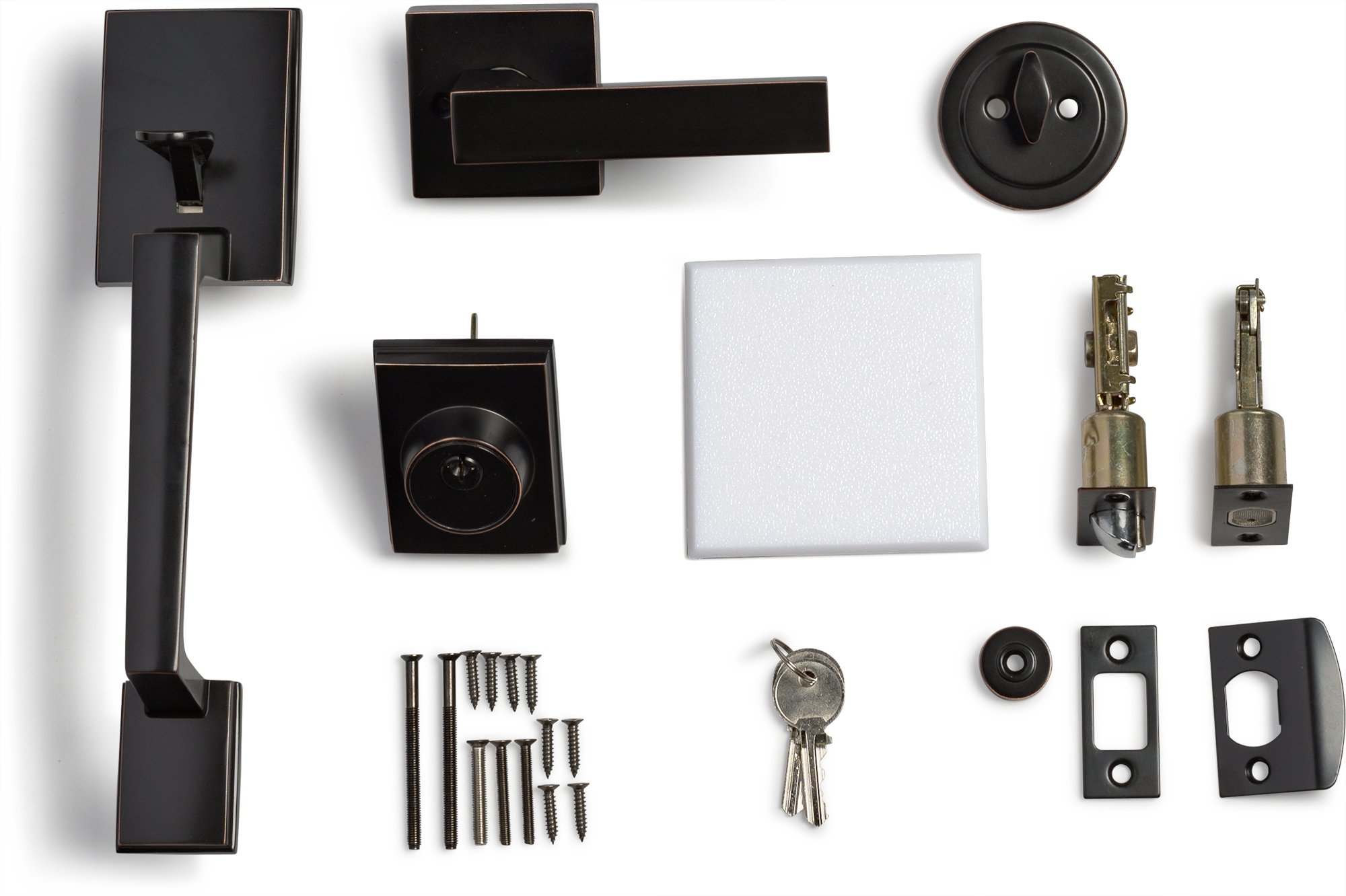 Berlin Modisch Single Cylinder Lever Door Handle Set - Reversible for Right/Left Handed - Oil Rubbed Bronze Finish - Perfect for Entrance & Front Doors - Durable & Stylish Home Security Solution