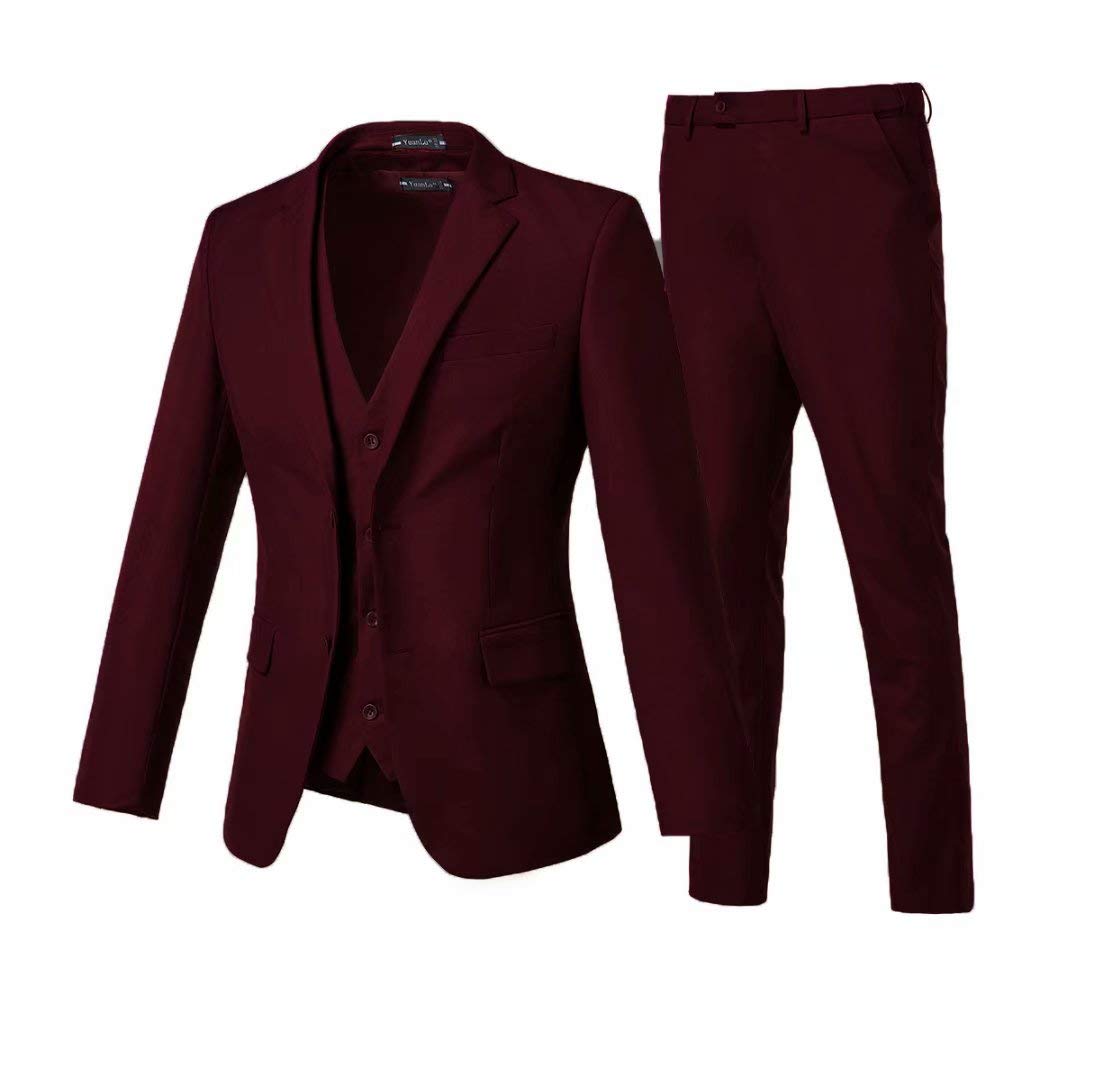 Yanlu Khaki 3-Piece Slim Fit Men's Suit with Notch Lapel - Country Style Casual Wear for Weddings, Parties & Business Events