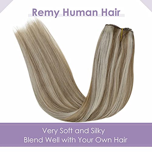 Premium Fish Line Halo Hair Extensions with Invisible Clips - Seamless 100% Human Hair Extensions for Length & Volume - Perfect for Weddings, Parties & Daily Styling
