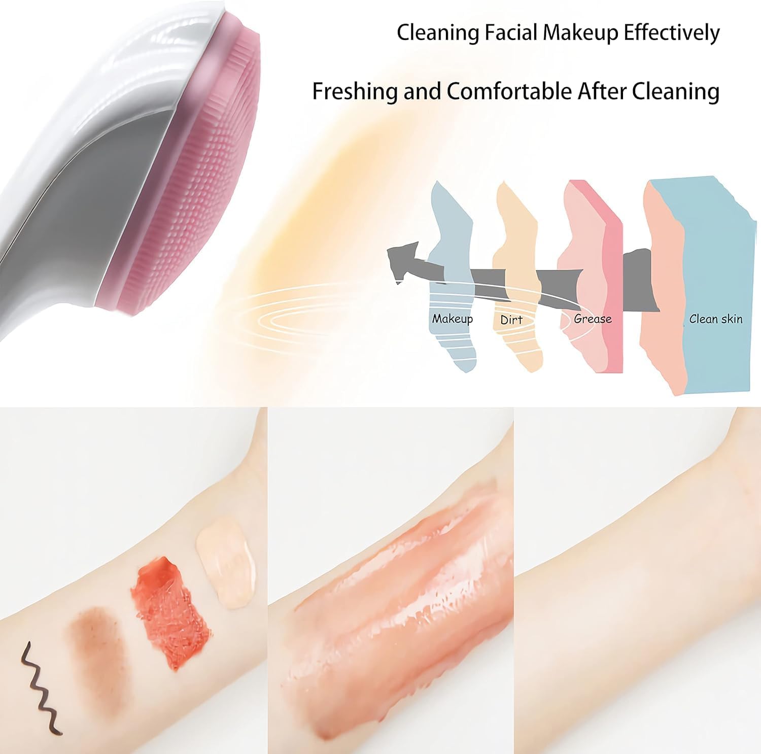 Soft Silicone Face Cleansing Brush - Waterproof Skin Scrubber for Daily Skincare (Multi-Color)