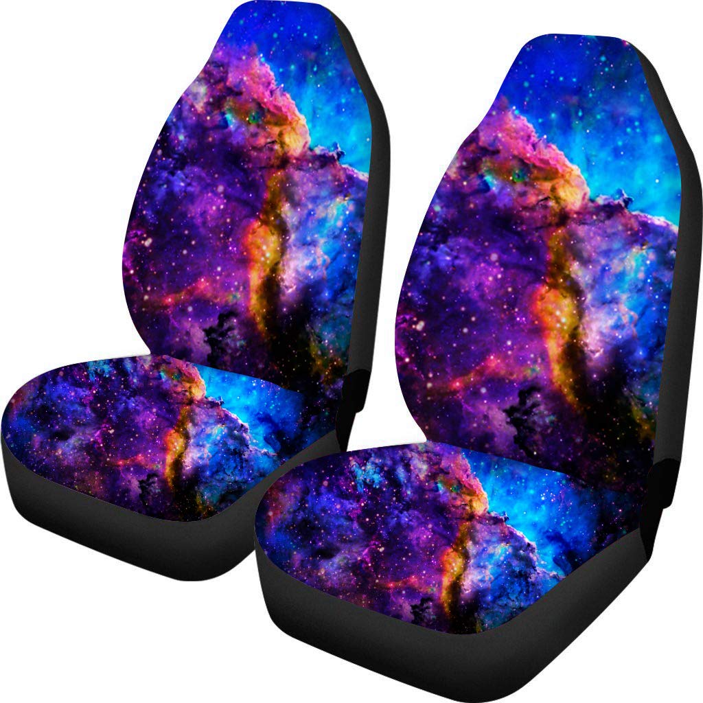 NDISTIN Blue Galaxy Design Car Seat Covers - Universal Fit for Most Vehicles, Non-Slip Front Seat Protectors for Men & Women - Perfect Gift & Interior Upgrade for Sedans, SUVs, Trucks (Road Trips, Commuting, Daily Driving)