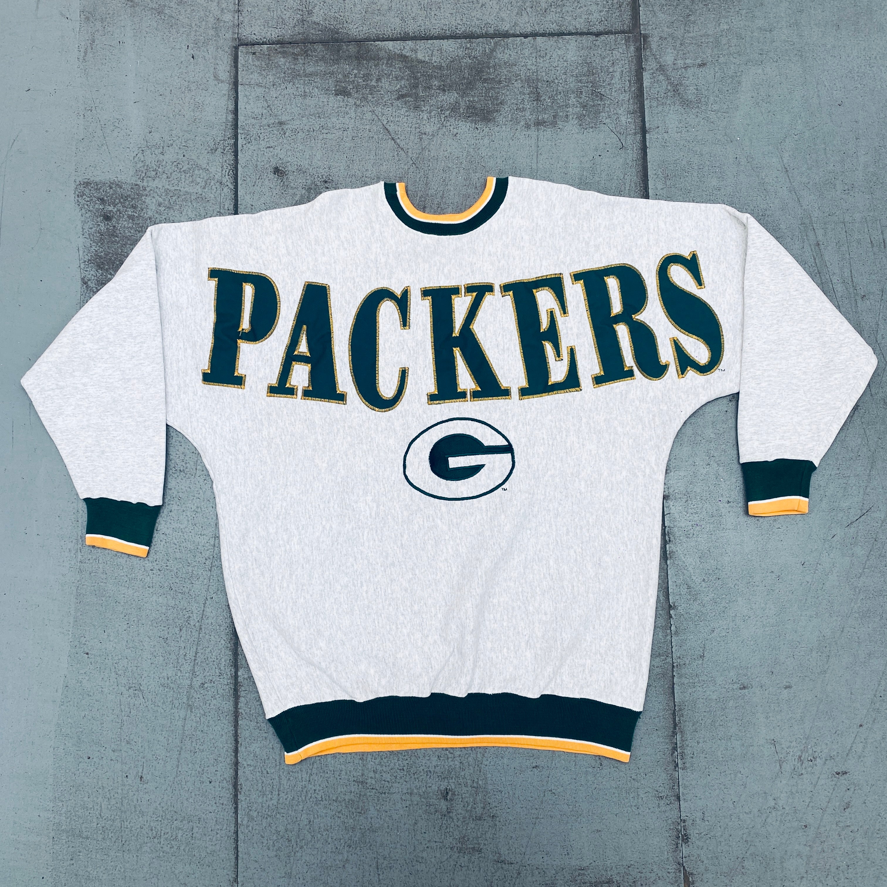 1990s Green Bay Packers Stitched Spellout Sweatshirt XXL - Vintage NFL Football Fan Apparel for Game Day & Casual Wear