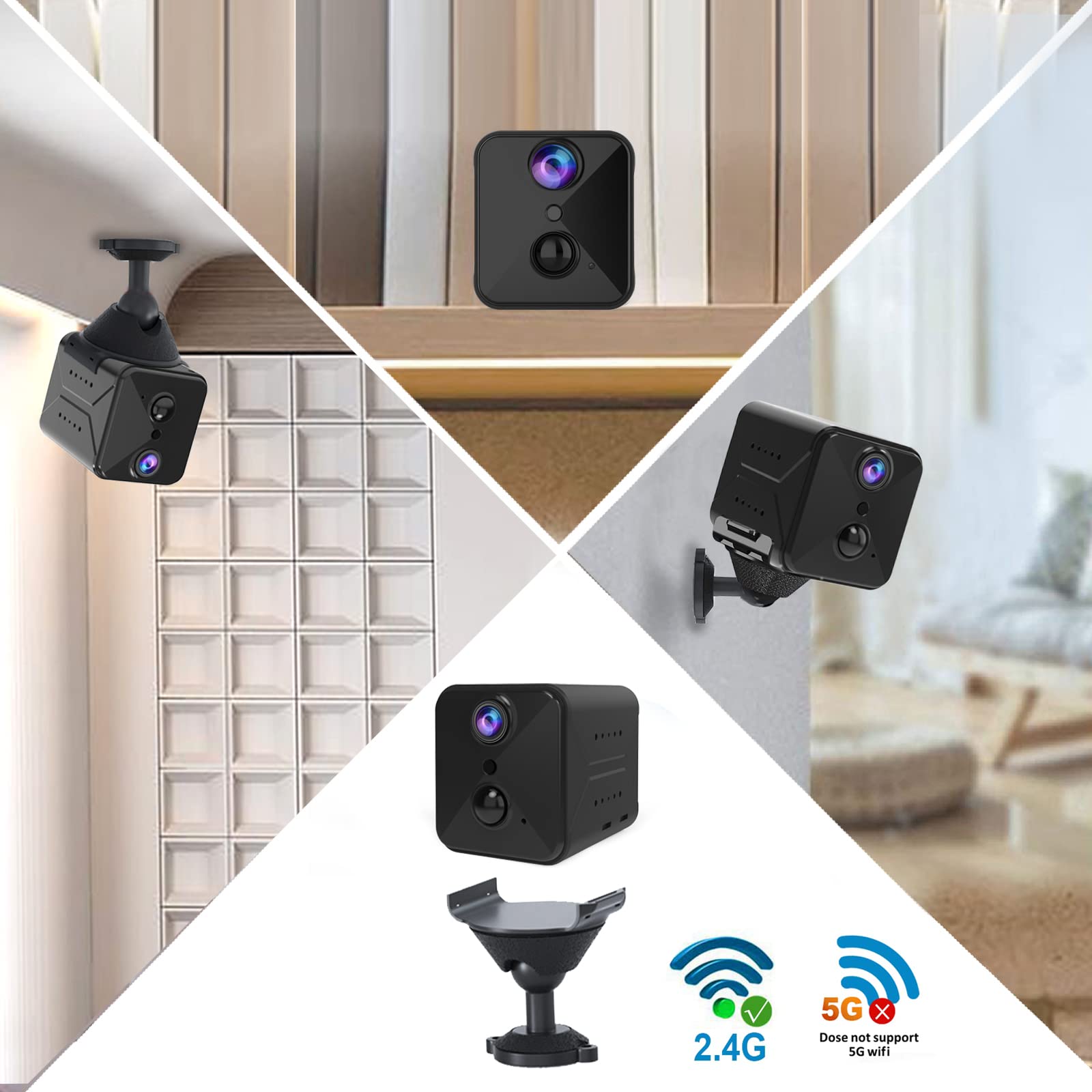 2024 WiFi Spy Camera - HD Hidden Camera with AI Motion Detection & Night Vision for Indoor Security