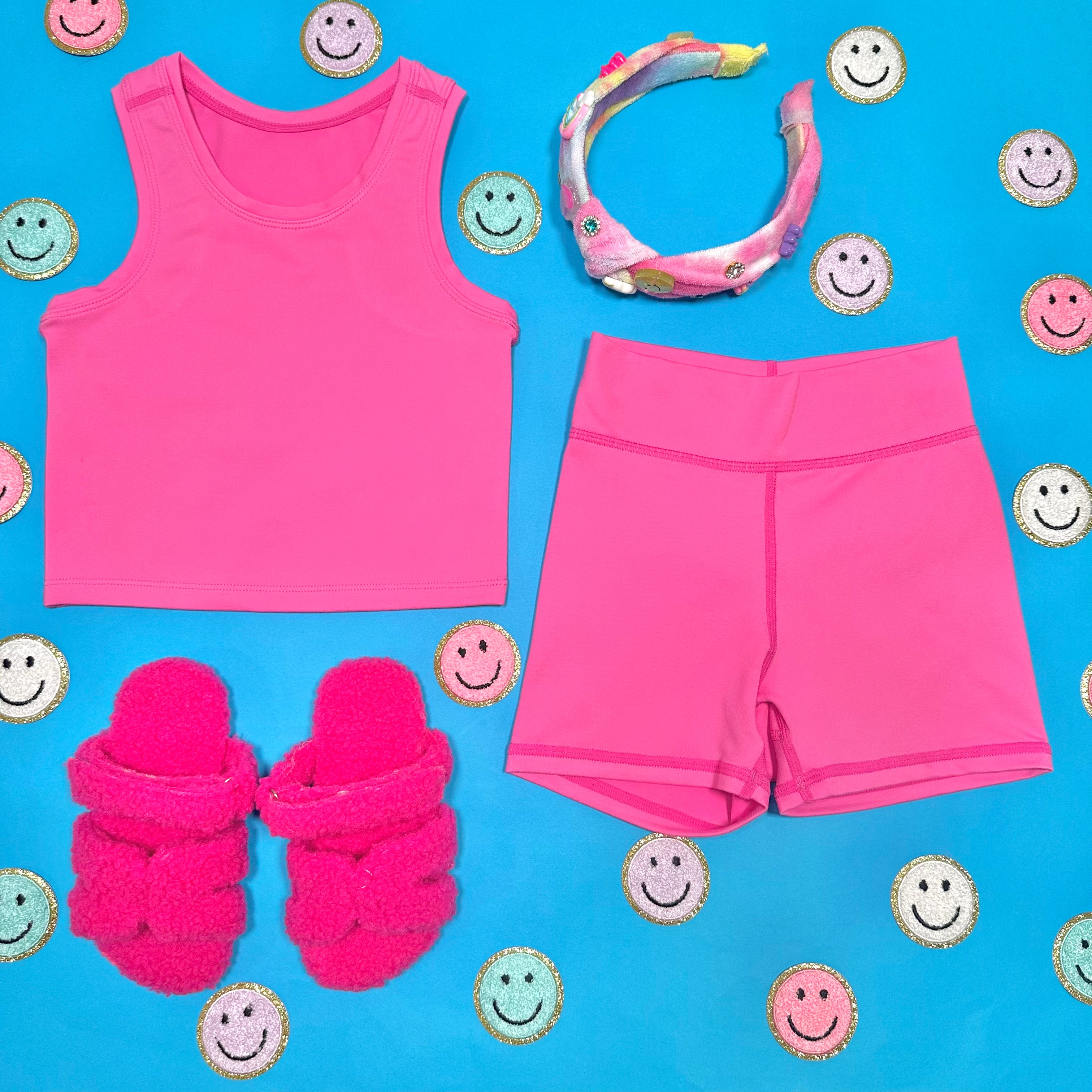 Bubblegum Pink High Waist Biker Shorts for Women - Soft Stretchy Workout Shorts for Cycling, Yoga & Gym - Trendy Athletic Wear