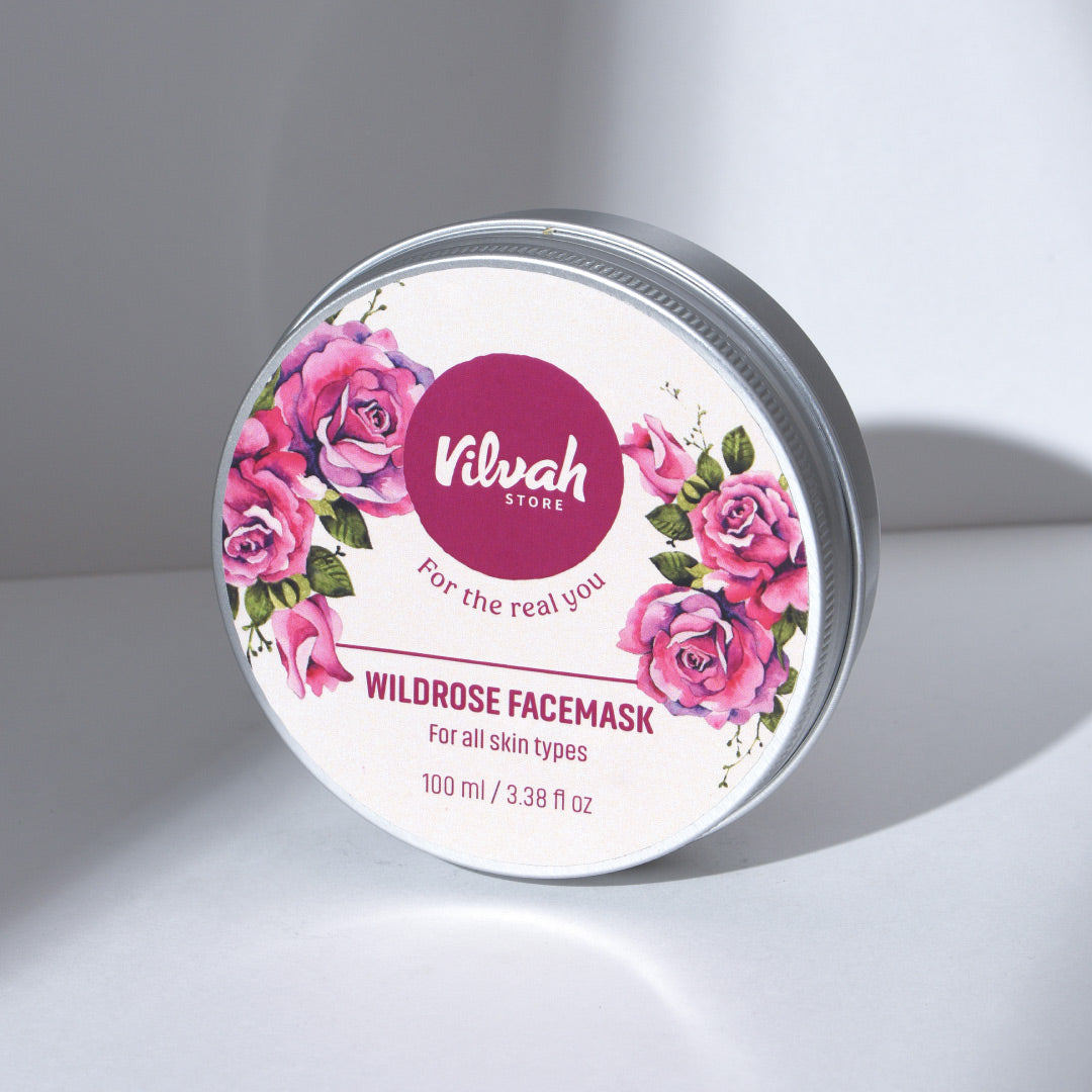 Organic Wild Rose Hydrating Face Mask for Glowing Skin - Natural Skincare for Dry & Sensitive Skin - Perfect for Spa Nights & Self-Care Routines