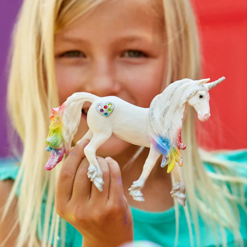 Rainbow Love Unicorn Stallion Plush Toy - Soft Cute Stuffed Animal for Kids Birthday Gifts, Room Decor & Fantasy Play