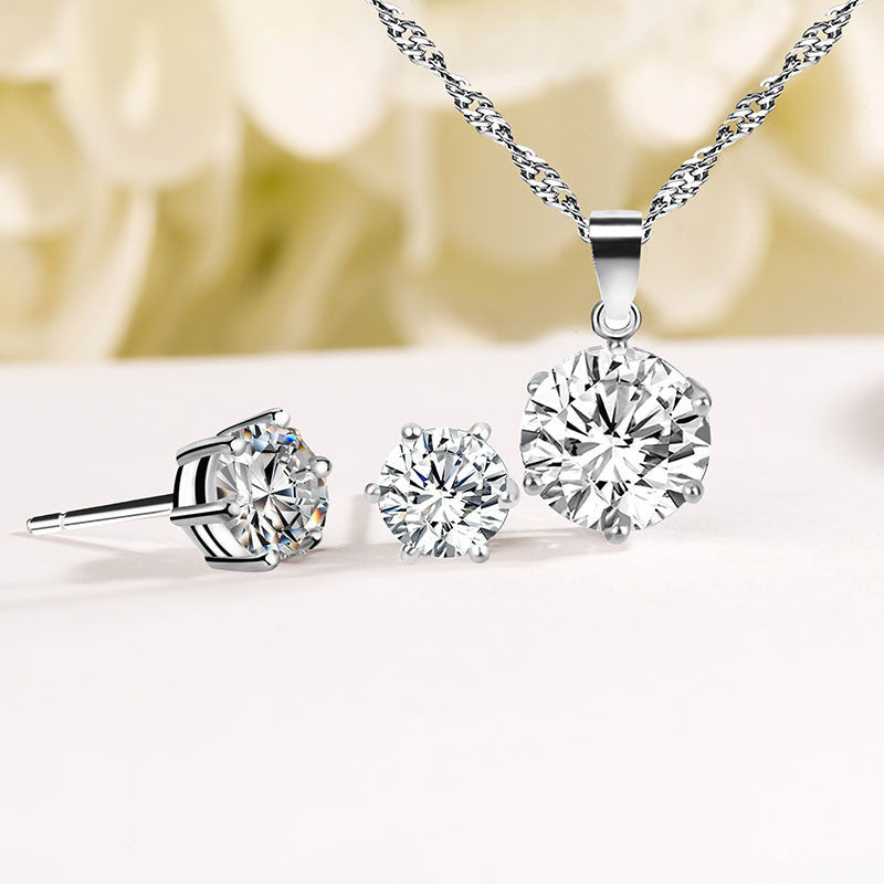 Exquisite Diamond Studded Women's Jewelry Set - European & American Style for Elegant Occasions & Daily Wear