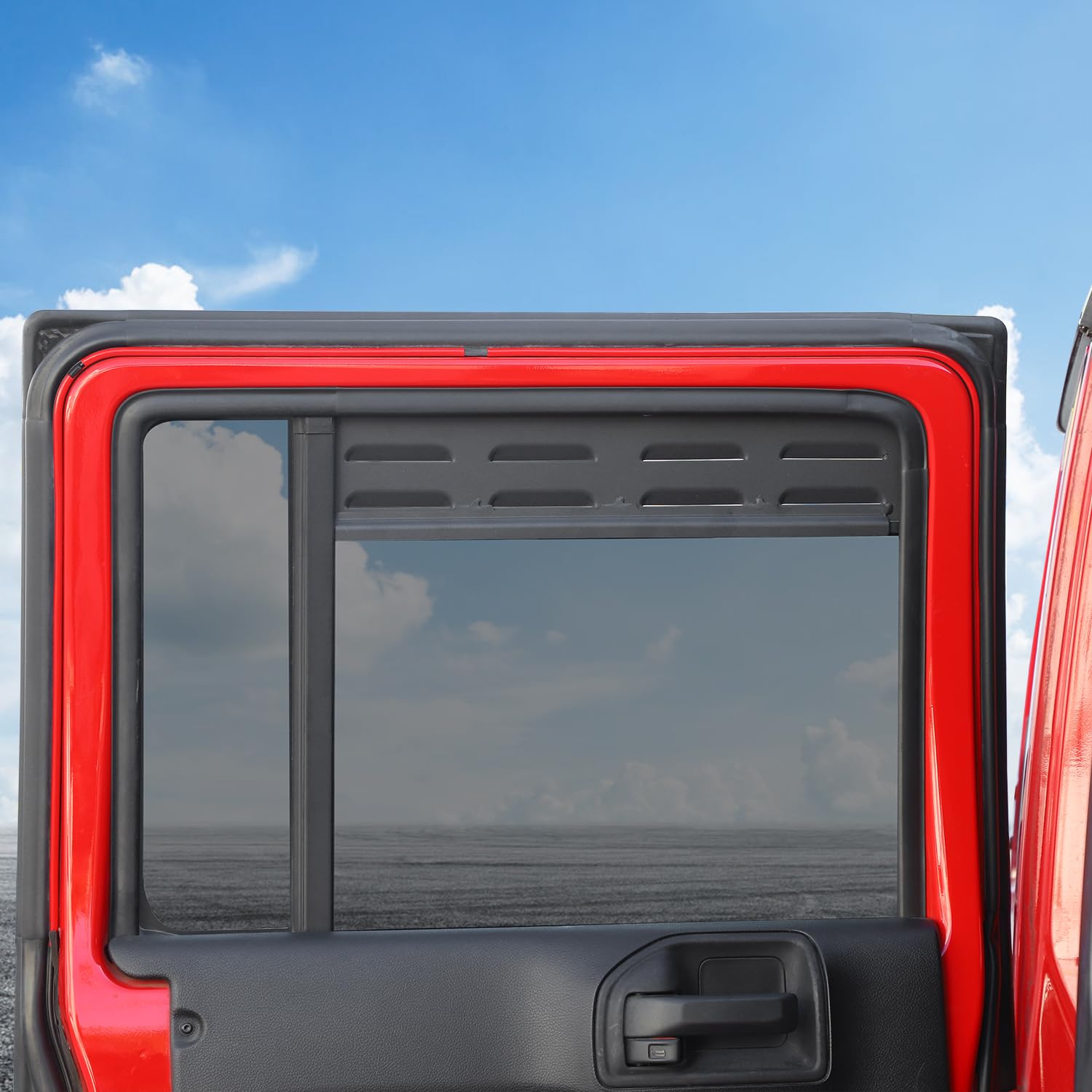 2007-2017 Jeep Wrangler JK 4-Door Rear Window Glass Louvers Cover Air Vent Trim - Exterior Accessories for Improved Airflow & Style | Perfect for Off-Roading & Urban Driving