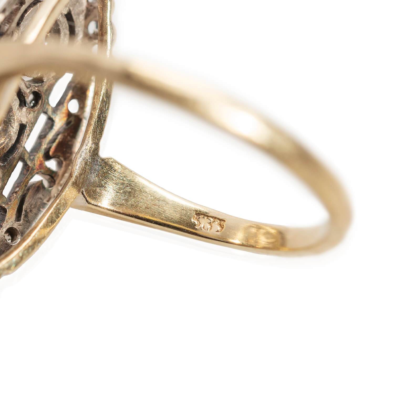 14K Gold & Sterling Silver Edwardian Style 3 Stone Diamond Ring for Women - Elegant Vintage Jewelry for Engagement, Wedding & Special Occasions