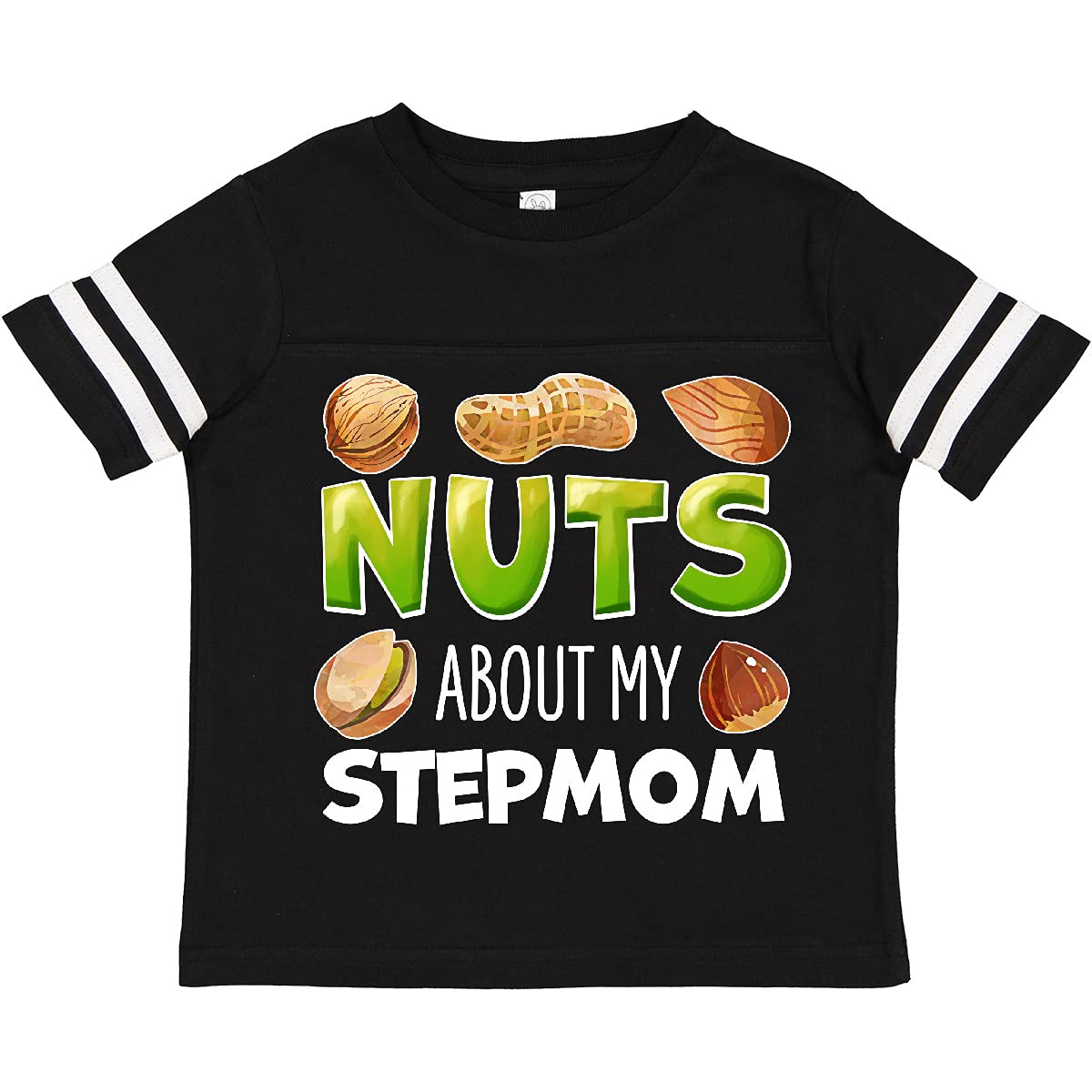 inktastic Nuts About My Stepmom Peanut Almond Pistachio Toddler T-Shirt - Funny Family Matching Outfit for Toddlers & Kids - Perfect for Mother's Day, Family Reunions & Casual Wear