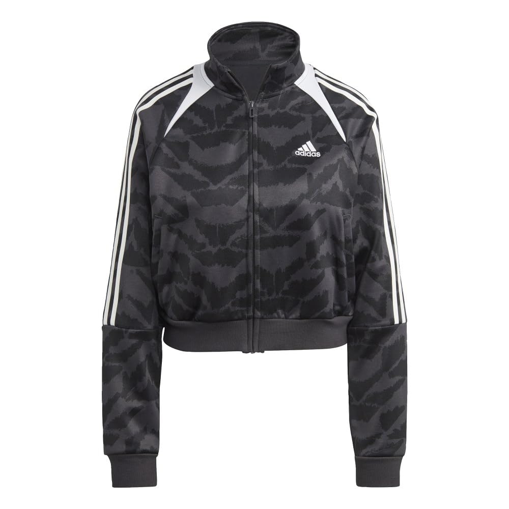 Adidas Women's Tiro Suit Up Track Top Lifestyle Shirt - Carbon Black White Athletic Wear for Running, Gym & Casual Outfits | XX-Small US Size