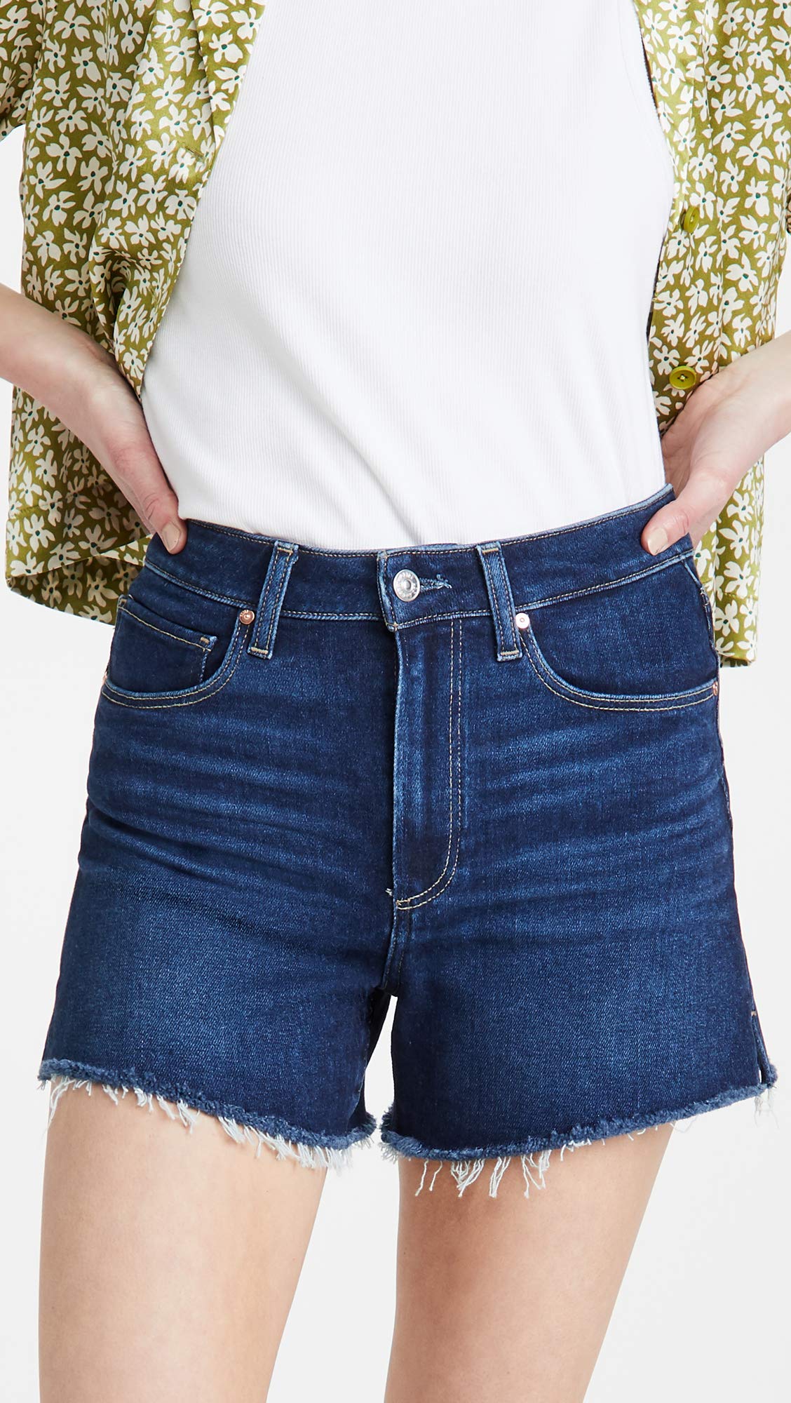 PAIGE Women's Dani High Waisted Denim Shorts - Stylish Comfort for Summer Outfits, Beach Vacations & Casual Wear