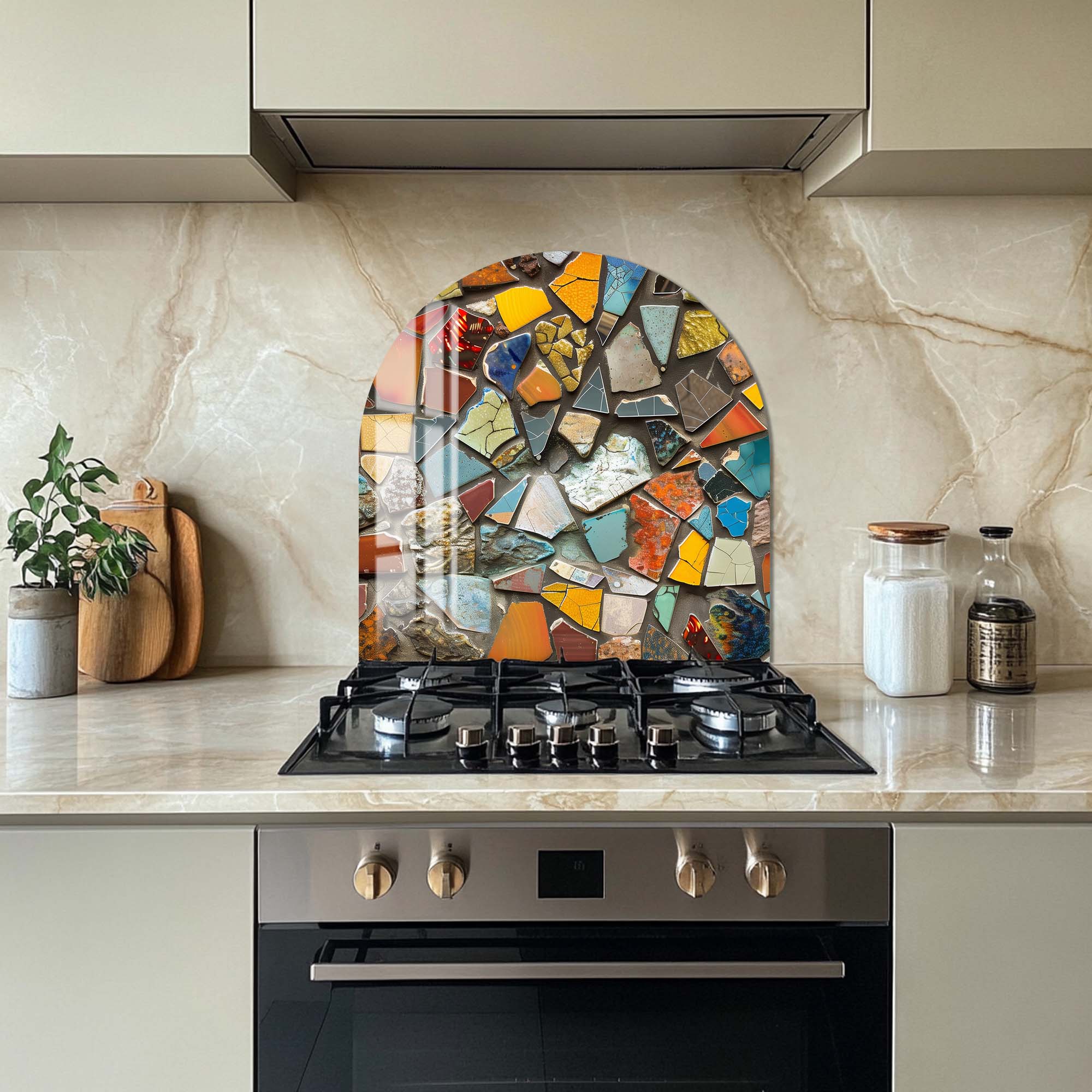Vibrant Colorful Glass Splashbacks for Kitchen & Bathroom - Heat & Stain Resistant Decorative Backsplash Tiles for Modern Home Decor