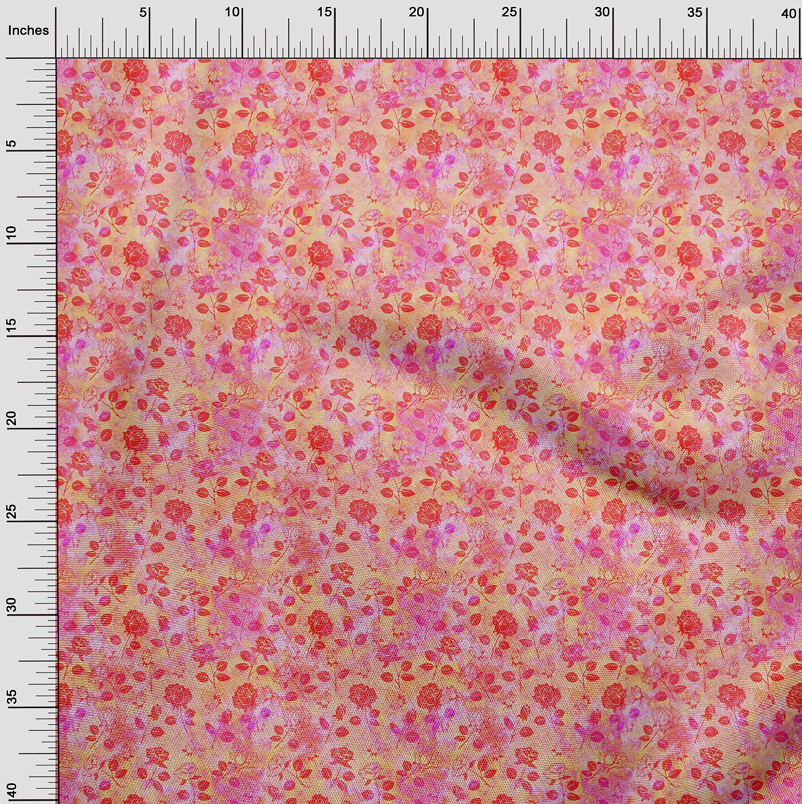 oneOone Cotton Jersey Mandys Pink Batik Dress Fabric - 58 Inch Wide Printed Material by The Yard | Perfect for DIY Dresses, Skirts & Home Decor Projects