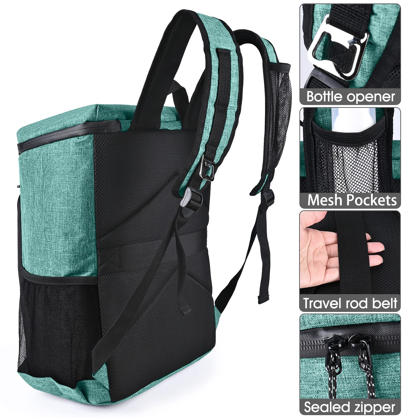 Insulated Cooler Backpack 25L - Leakproof for Camping & Picnics