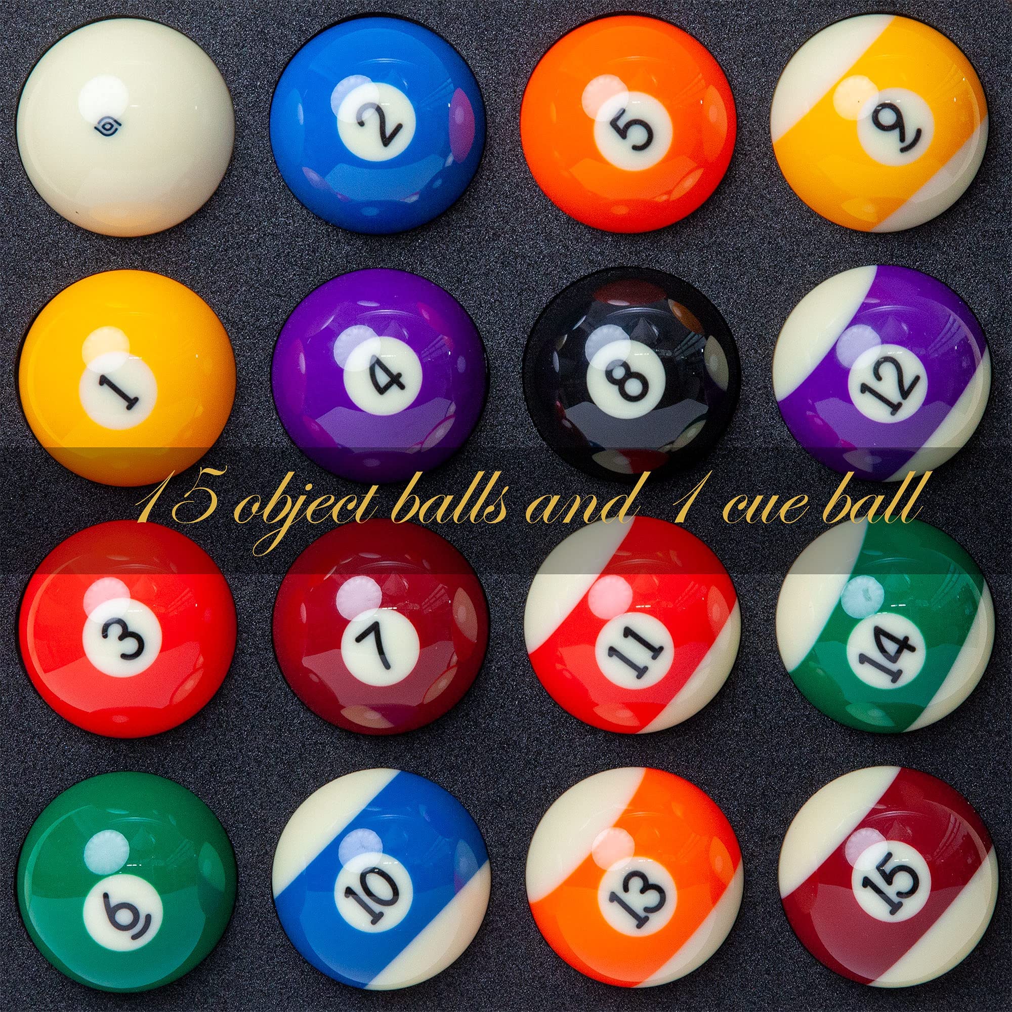 Professional 17-Piece Pool Balls Billiard Set - Regulation Size 2.25