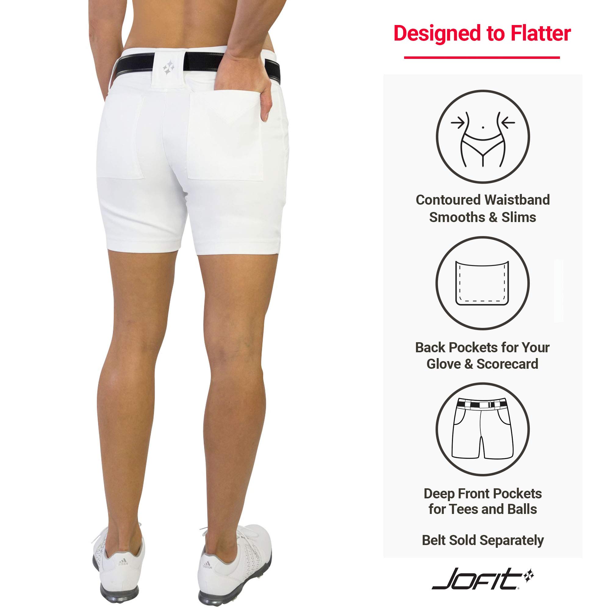 Jofit Women's Golf Shorts - Breathable Athletic Shorts for Golf, Casual & Sports Wear | Perfect for Golfing, Running & Everyday Comfort