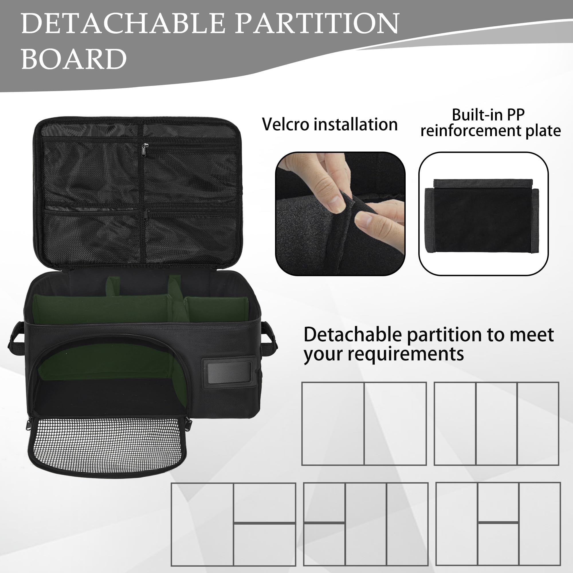 Premium Golf Trunk Organizer - Ventilated Shoe Compartment & Storage for Golf Balls, Tees, Clothes, Gloves & Accessories - Perfect for Car, SUV & Golf Cart Organization