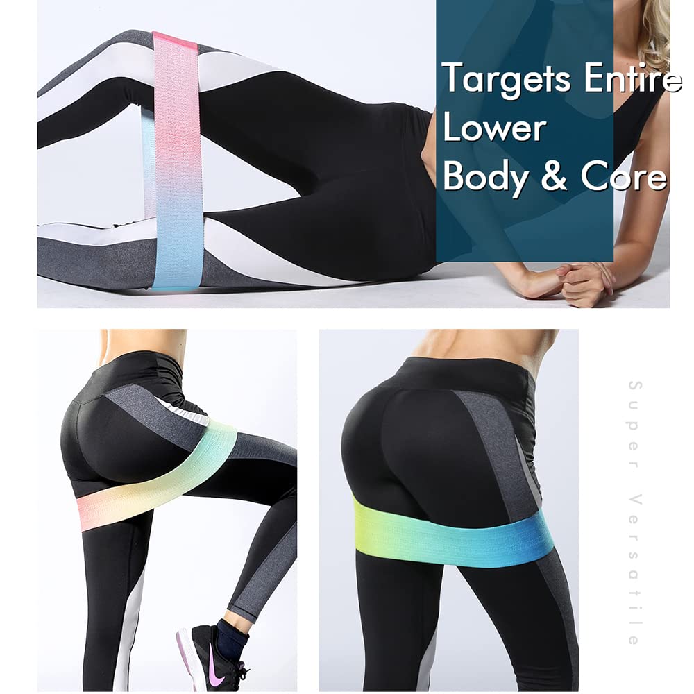 Premium Fabric Resistance Bands Set - High Stretch Booty Bands for Yoga, Fitness & Home Workouts | Glute Loop Bands for Strength Training & Toning | Perfect for Gym, Pilates & Physical Therapy