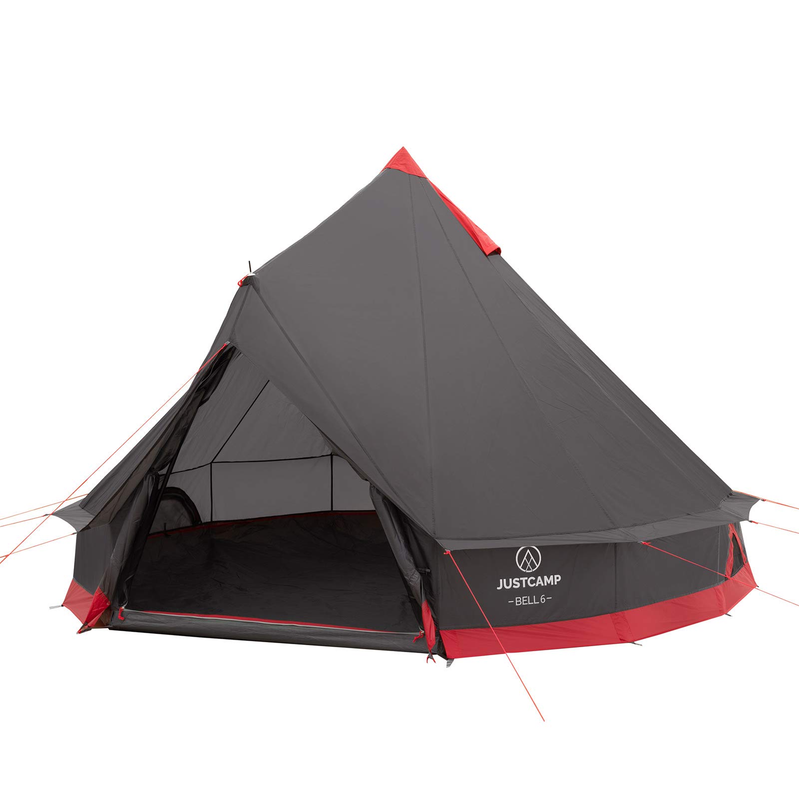 Justcamp Bell Tipi Tent for Groups & Families - 6/8/10/12 Person Camping Tent - Waterproof & Spacious for Outdoor Adventures, Festivals, and Backpacking Trips