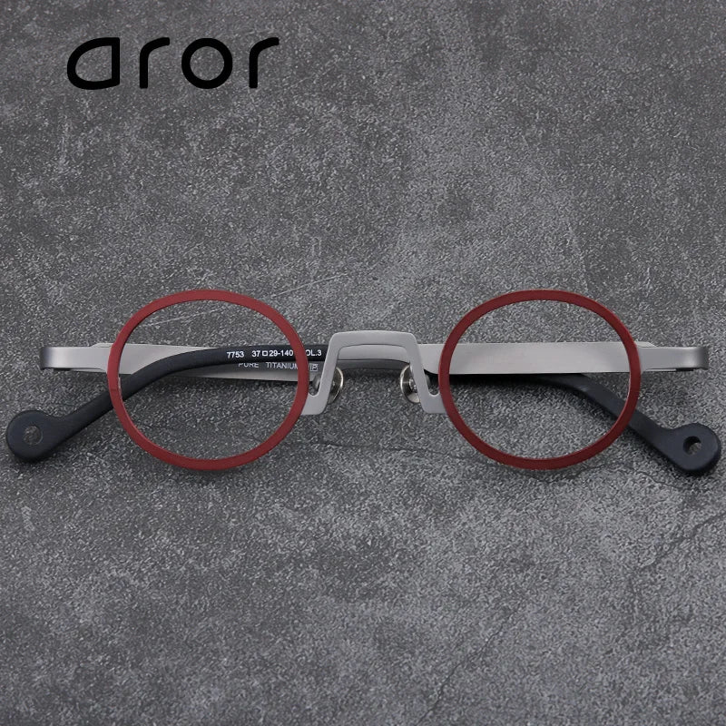 Aror Unisex Full Rim Oval Round Titanium Eyeglasses 47753 - Lightweight & Durable Frame for Men & Women - Perfect for Reading, Work, and Everyday Fashion