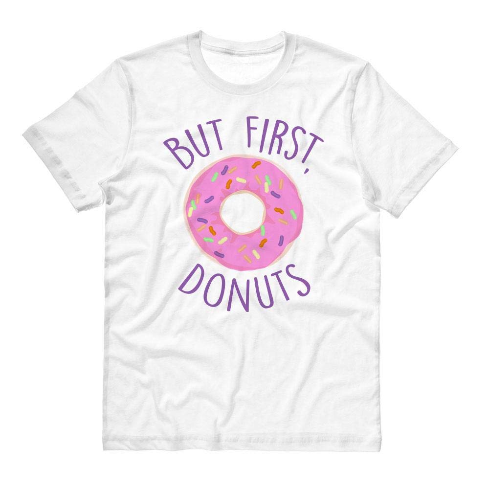 Unisex Donut Graphic T-Shirt - Funny 'But First Donuts' Print Tee - Perfect for Casual Wear, Gifts & Donut Lovers
