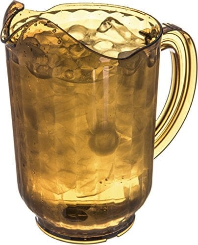 Carlisle 554013 60 oz Amber Restaurant Water & Beer Pitcher - Durable Barware for Serving Beverages in Restaurants, Bars, and Home Entertaining