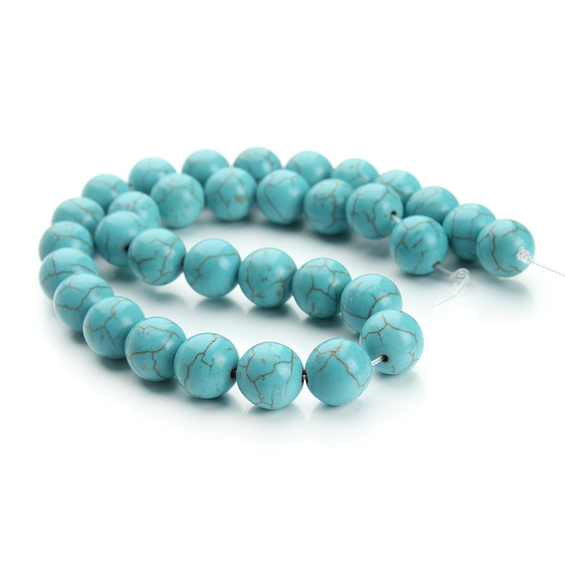 Natural Blue Round Turquoise Beads - 6MM Gemstone Jewelry Beads 40cm/Strand for DIY Bracelets, Necklaces & Crafting | Linsoir Beads