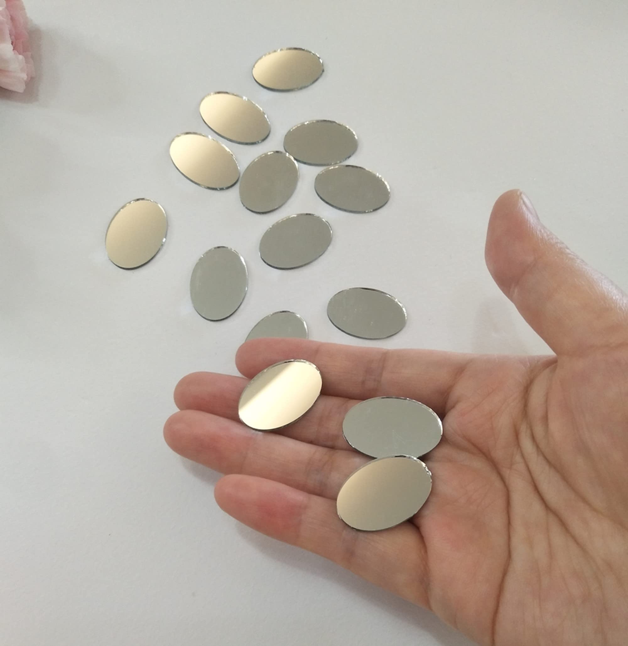 100pcs Silver Mirror Mosaic Tiles - DIY Glass Tile Pieces for Crafts, Vases, Flower Pots & Home Decor - Perfect for Bathroom Backsplash, Wall Art & Furniture Upcycling