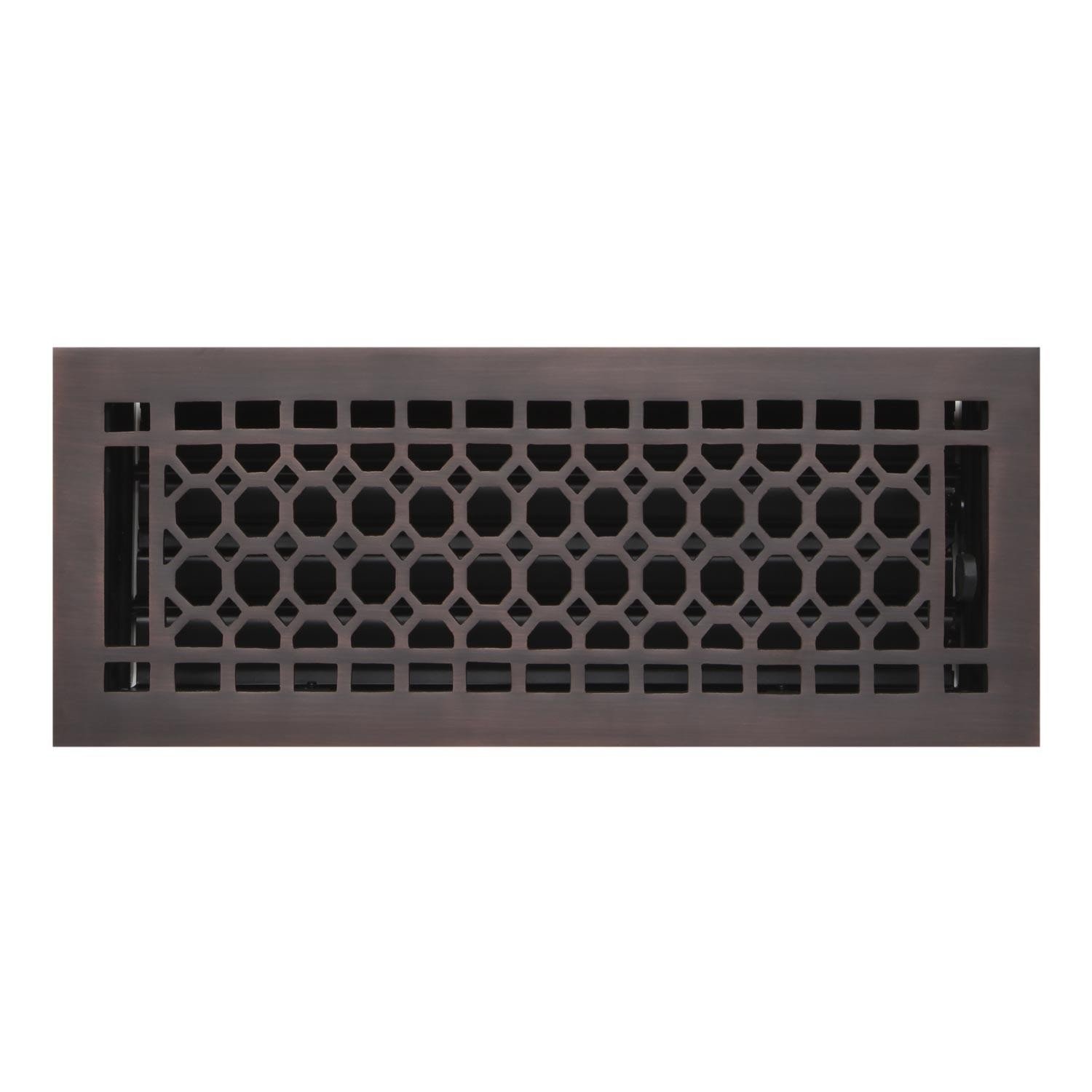 Naiture 4x14 Inch Brass Floor Register - Honeycomb Design Oil Rubbed Bronze Finish for HVAC Vents - Perfect for Home, Office & Commercial Spaces