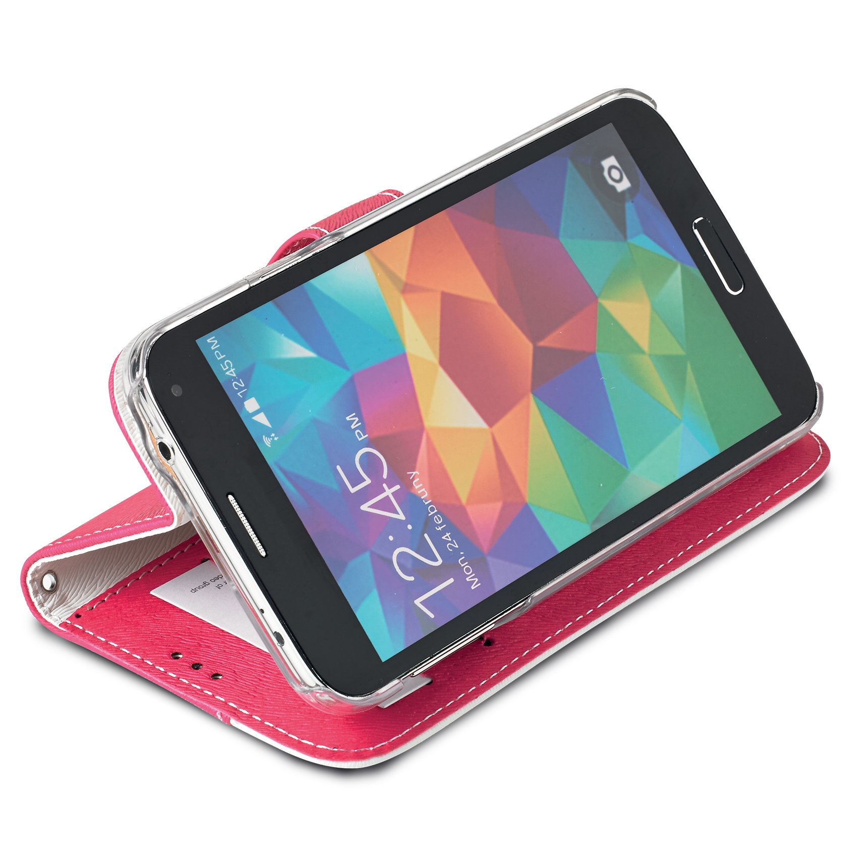 Wave Wallet Case for Samsung Galaxy S5 (5-Pack) - Pink | Slim Protective Phone Cover with Card Slots | Perfect for Work, Travel & Everyday Use