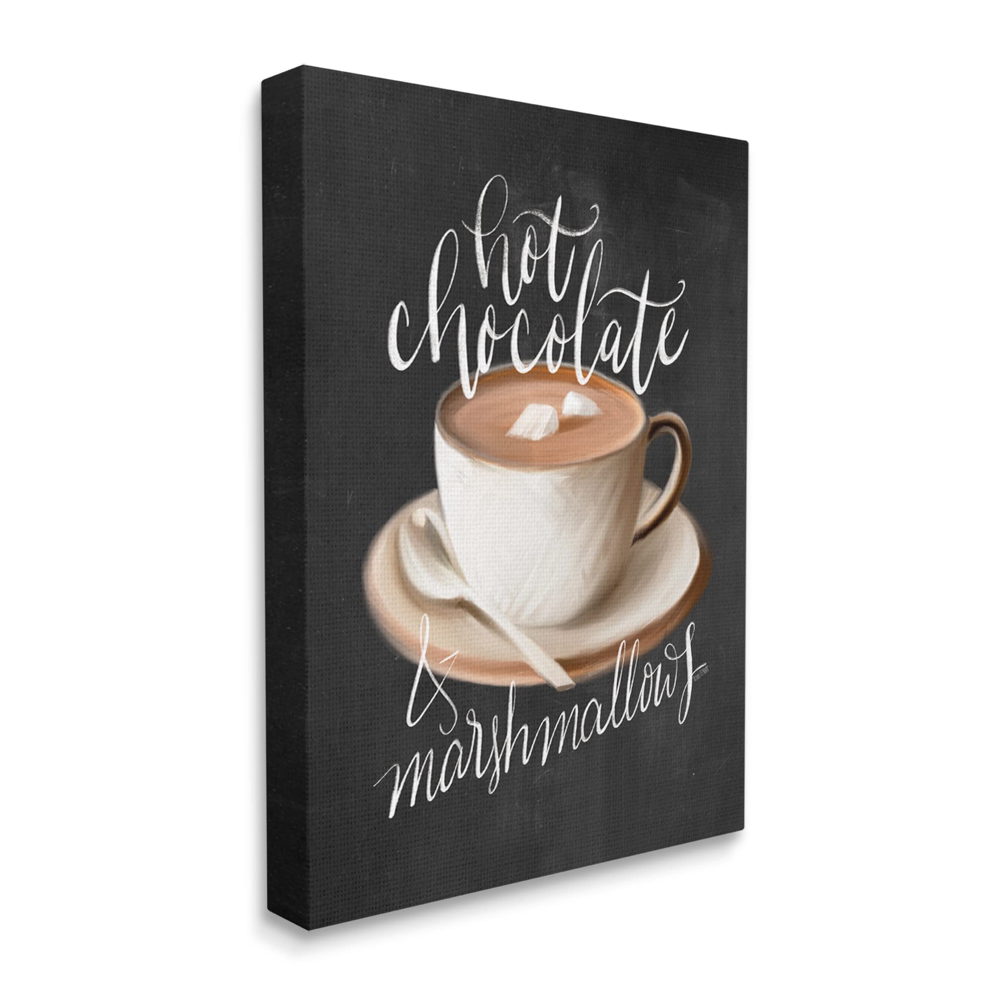 Stupell Industries Hot Chocolate Cozy Winter Beverage Calligraphy Cafe Sign - Handmade Wooden Wall Art for Coffee Shop, Kitchen & Home Decor | Perfect for Christmas, Winter Decorations & Gift Giving