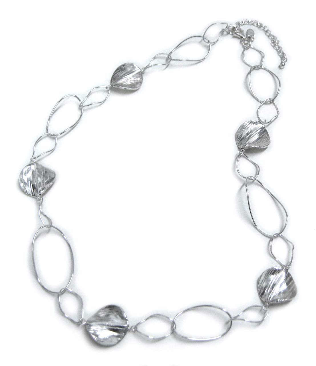 Sterling Silver Oval Link Round Charm Necklace for Women - Elegant Layering Piece for Everyday Wear & Special Occasions