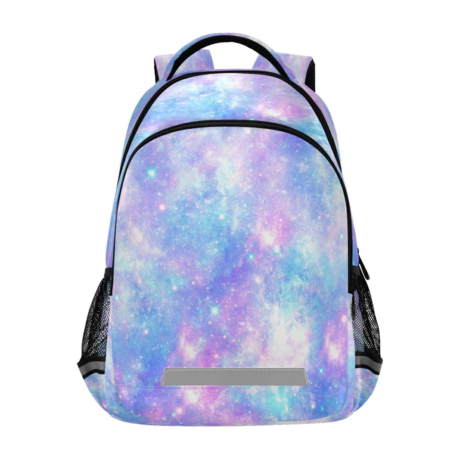 **Pink & Blue Galaxy Star Backpack - Waterproof Laptop Backpack for Women & Teens, Durable School Book Bag, College Shoulder Bag for Travel, Sports & Daily Use**    *(Use Cases: Perfect for school, college, travel, gym, hiking, and everyday adventures!)*