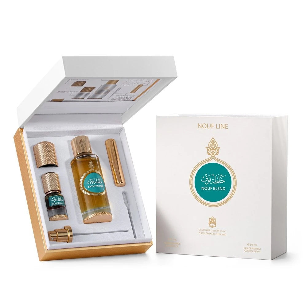 Nouf Blend 3ml Essential Oil + 50ml EDP Perfume - Premium Aromatherapy & Fragrance for Relaxation, Meditation & Daily Wear