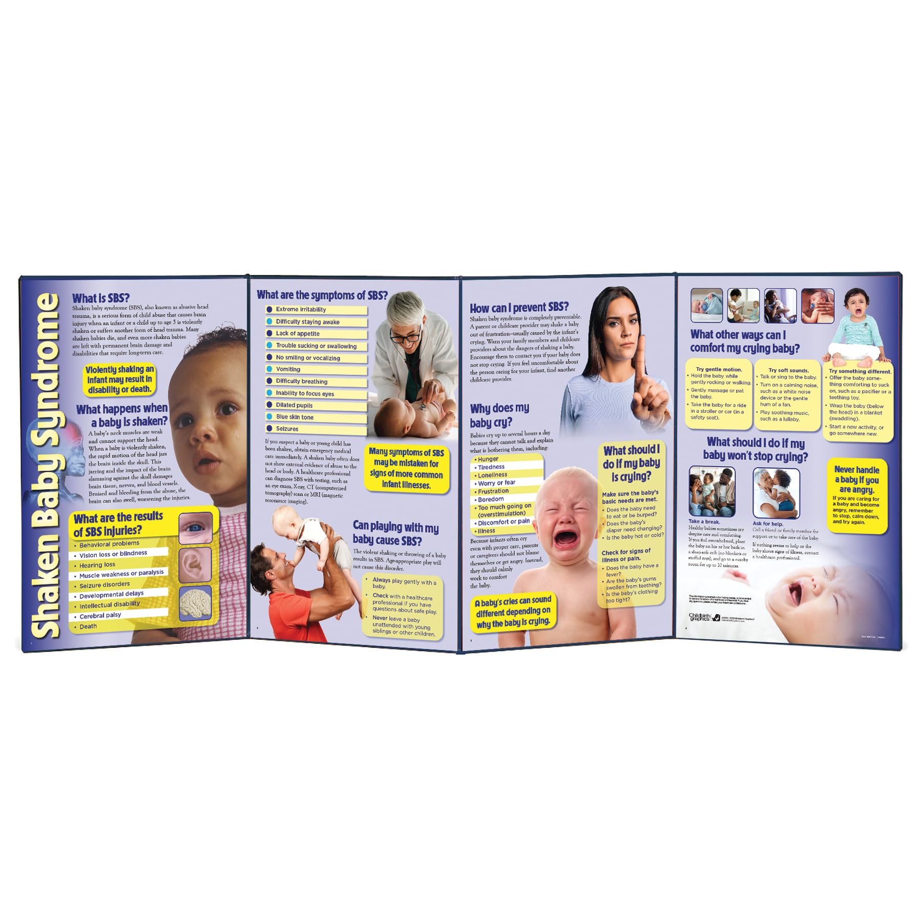 Foldable Baby Syndrome Awareness Display Stand - Portable Sign for Pediatric Clinics, Hospitals & Child Safety Events