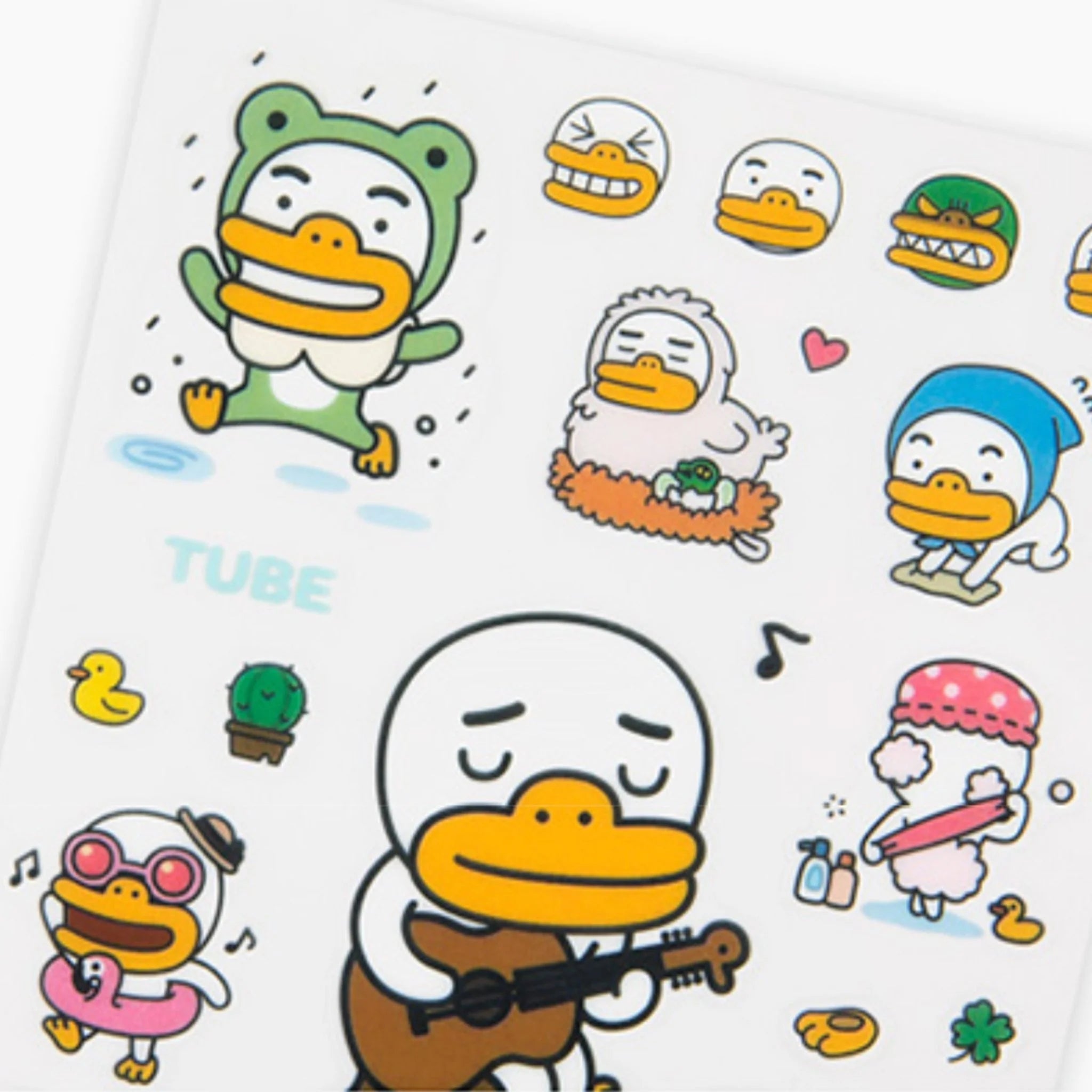 KAKAO FRIENDS Clear Stickers Pack of 4 - Cute Korean Cartoon Decals for Laptops, Planners & Water Bottles