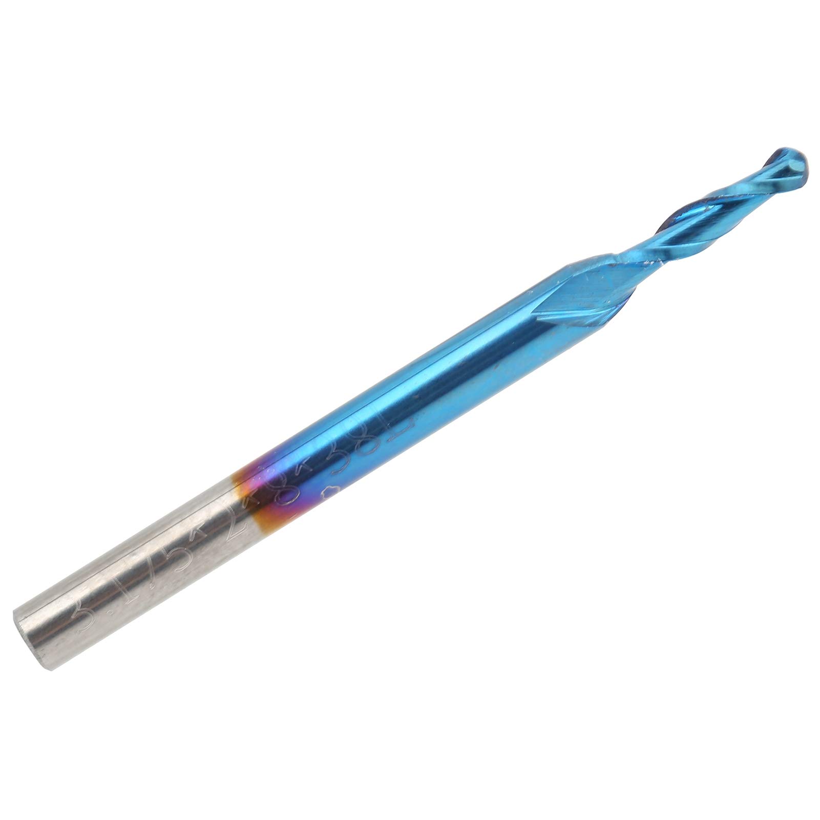 Premium Spiral Ball Nose End Mill - Nano Blue Coating High Hardness CNC Milling Cutter for 3D Carving, Engraving & Complex Relief Work - Perfect for Woodworking, Metalworking & 3D Modeling Projects
