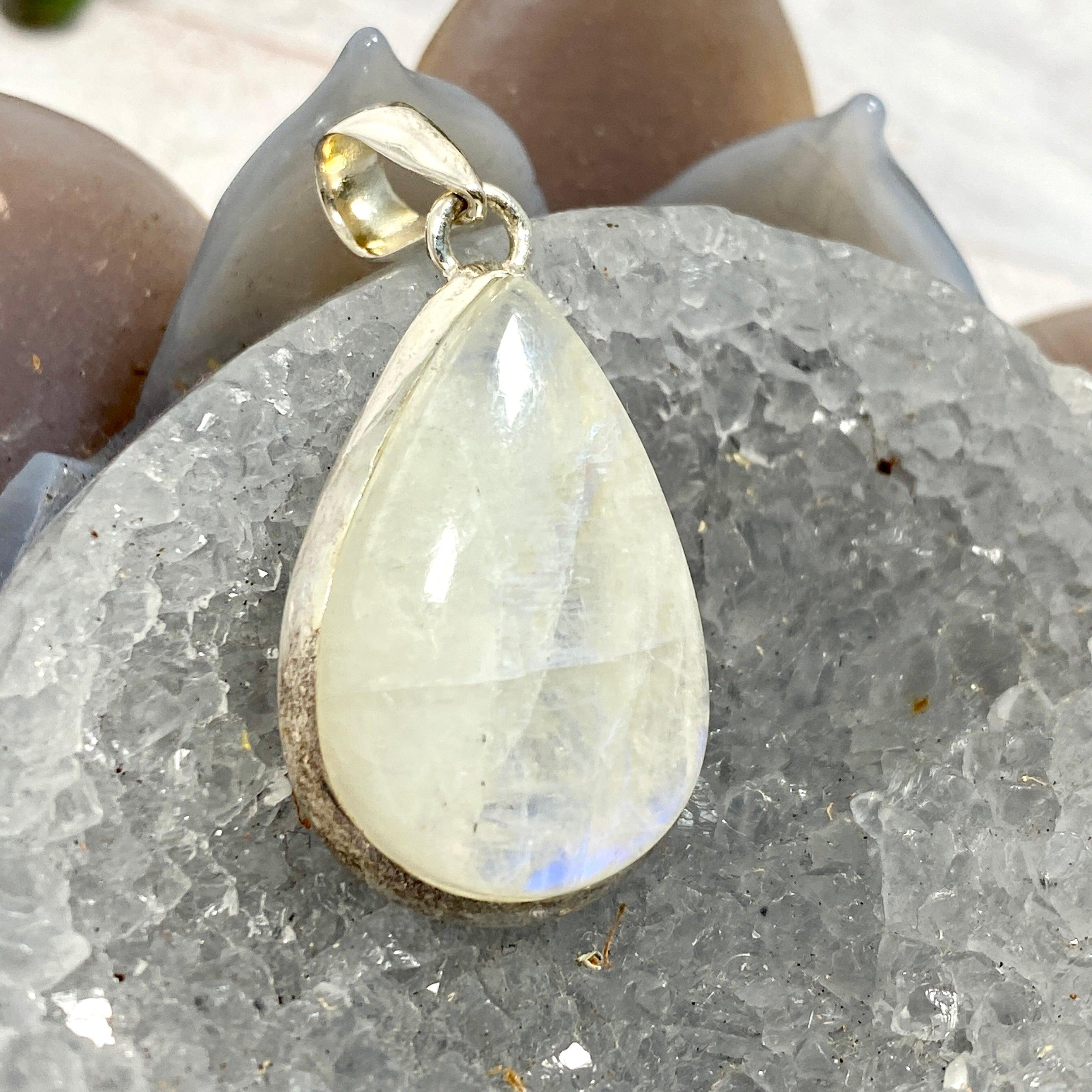 Moonstone Teardrop Pendant Necklace KPGJ2896 - Elegant Gemstone Jewelry for Women, Perfect for Weddings, Parties & Everyday Wear