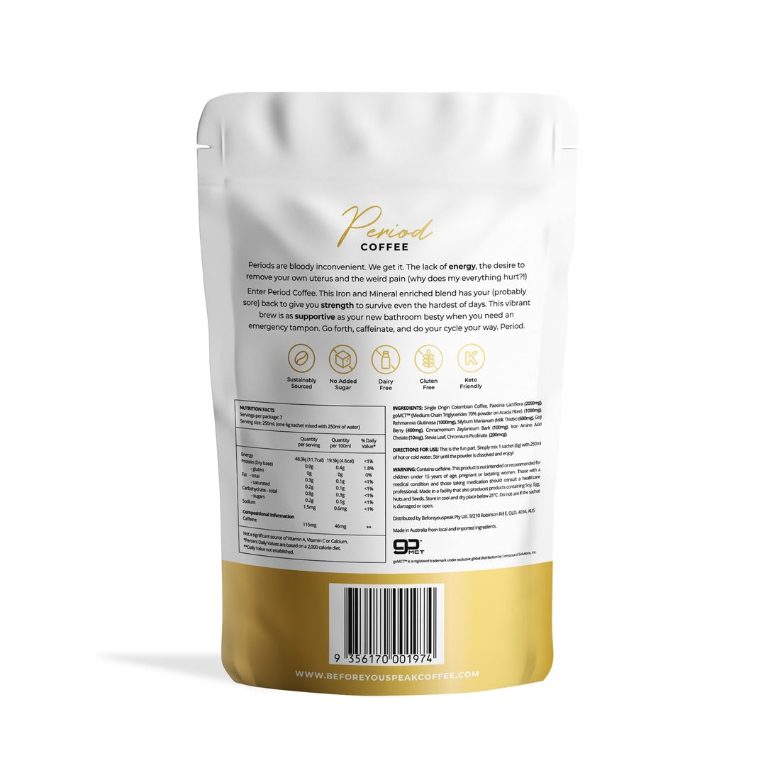 Before You Speak Period Coffee Original - Organic Herbal Tea for Menstrual Comfort & Hormone Balance | Perfect for PMS Relief & Relaxation