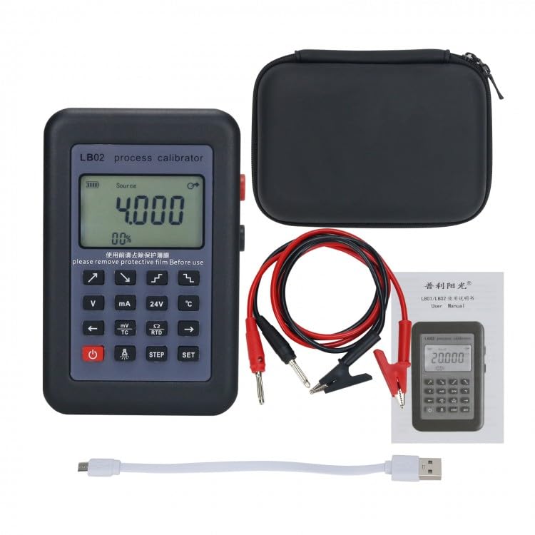 LB02A Advanced Process Calibrator with Color LCD - RTD PT100 Thermocouple, mV 0-10V, 4-20mA Signal Generator | Industrial Instrument Calibration for HVAC, Electrical Testing & Maintenance