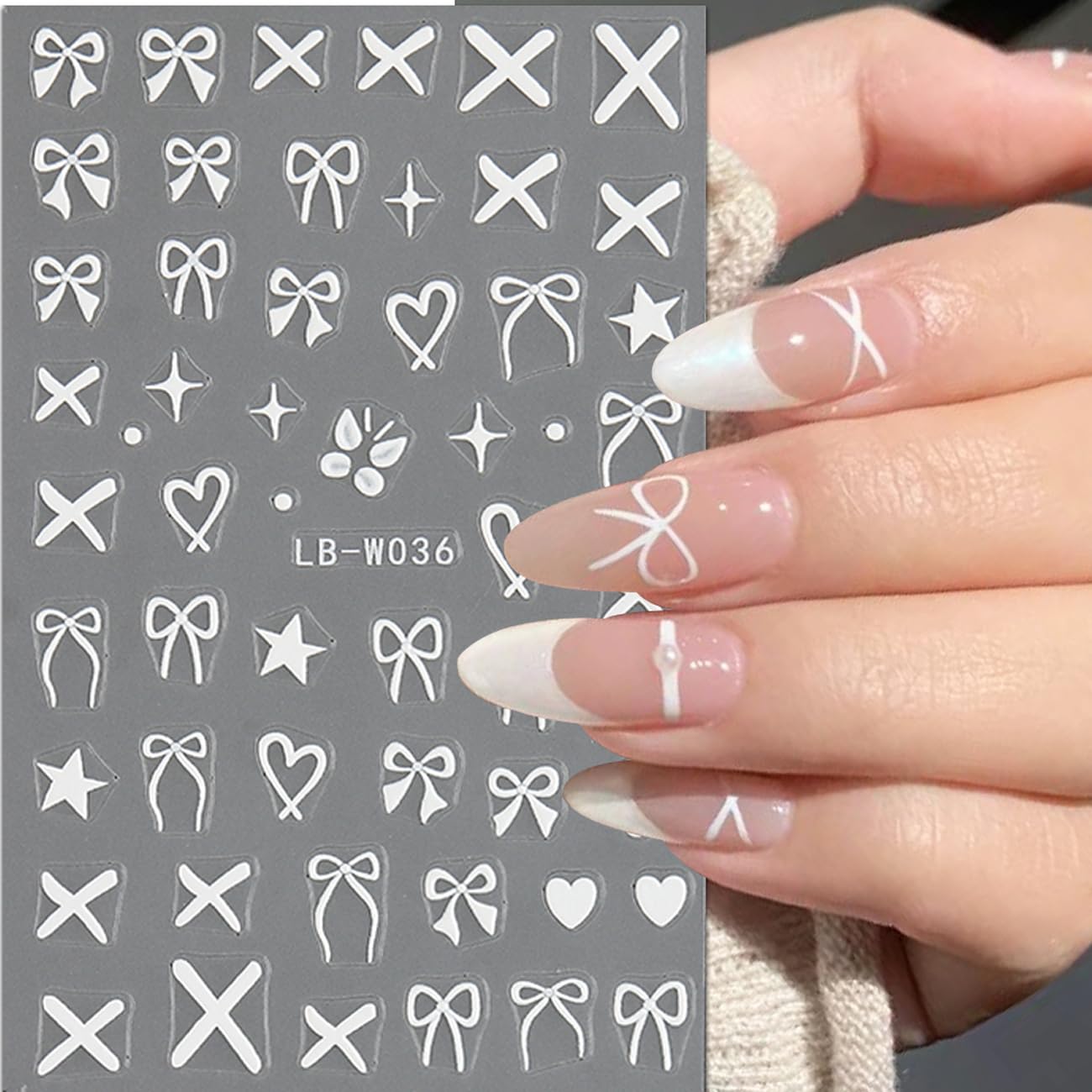 Valentine's Day 3D Heart Bow Nail Art Stickers - Self-Adhesive Nail Decals in White, Red & Pink for Women's Manicure | Perfect for Romantic Dates, Bridal Showers & Daily Nail Art Designs