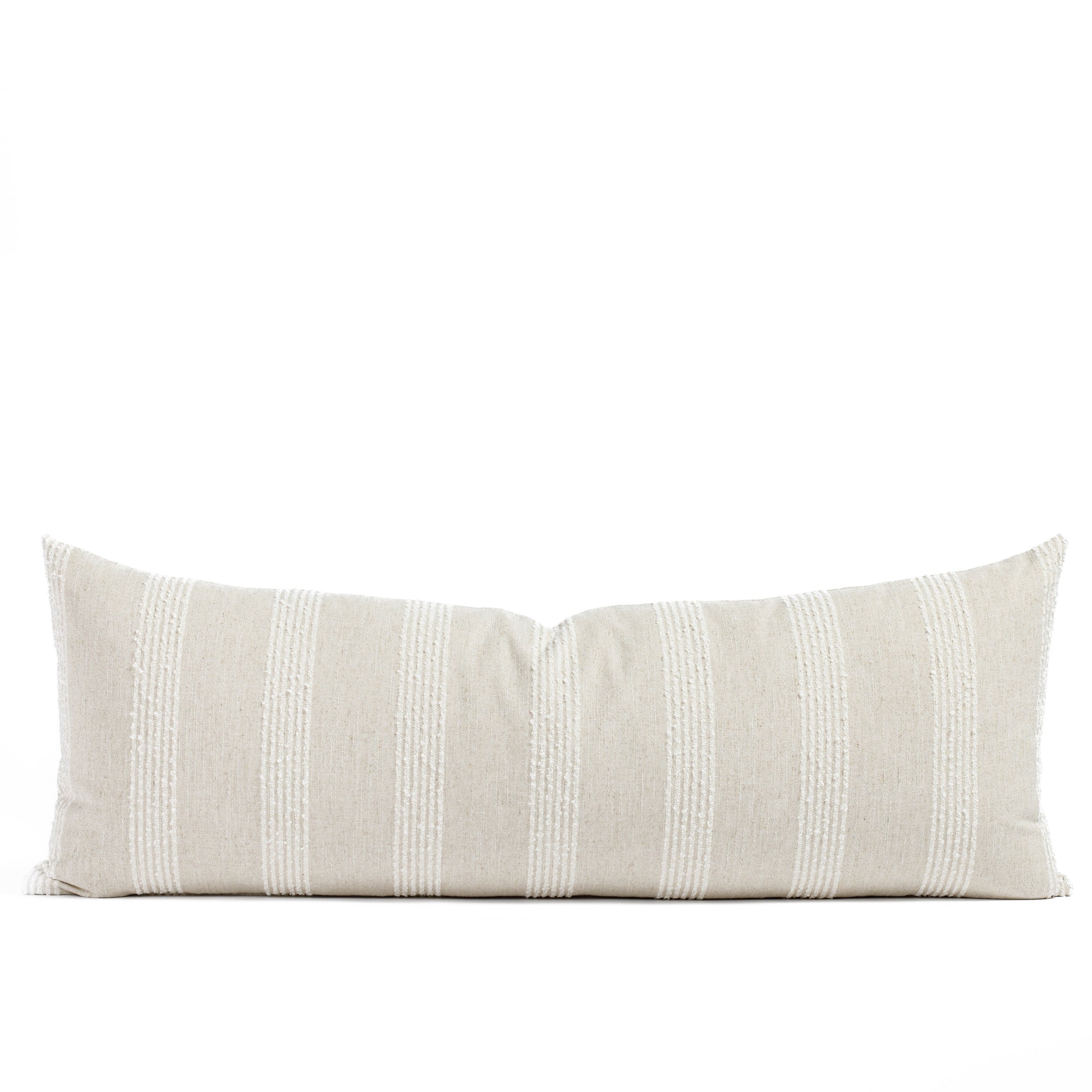 Finn Stripe 16x42 Bolster Pillow - Natural Cotton Lumbar Support Pillow for Sofa, Bed, Reading Nook & Home Decor