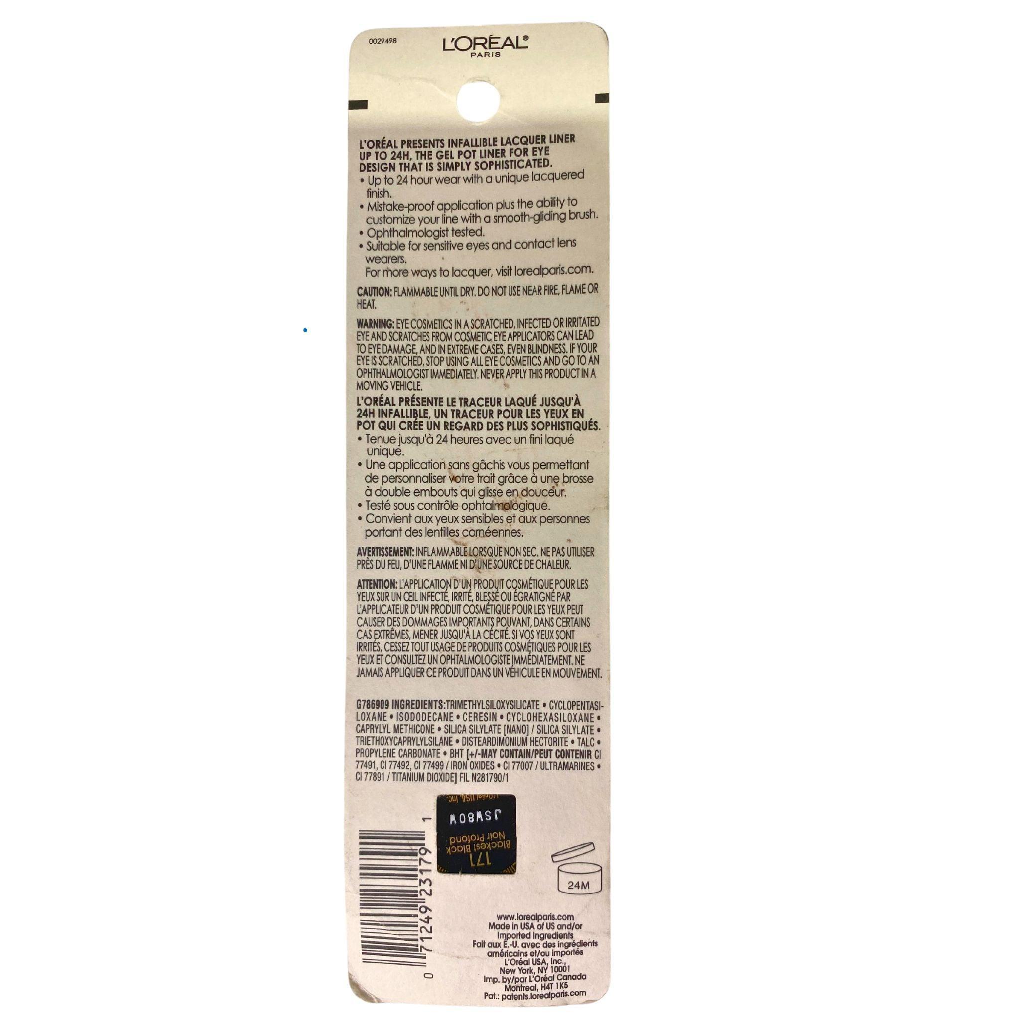 L'Oreal Paris Infallible Liquid Eyeliner - 171 Blackest Black (0.08oz) - 50 Pack Bulk - Long Lasting Smudge Proof Waterproof Eyeliner - Perfect for Daily Makeup, Party Looks & Professional Use