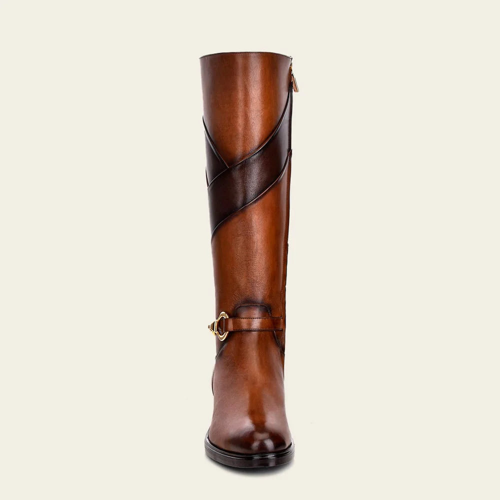 Franco Cuadra Women's Honey Casual Leather Riding Boots - Stylish & Comfortable for Everyday Wear, Horseback Riding & Fall Fashion