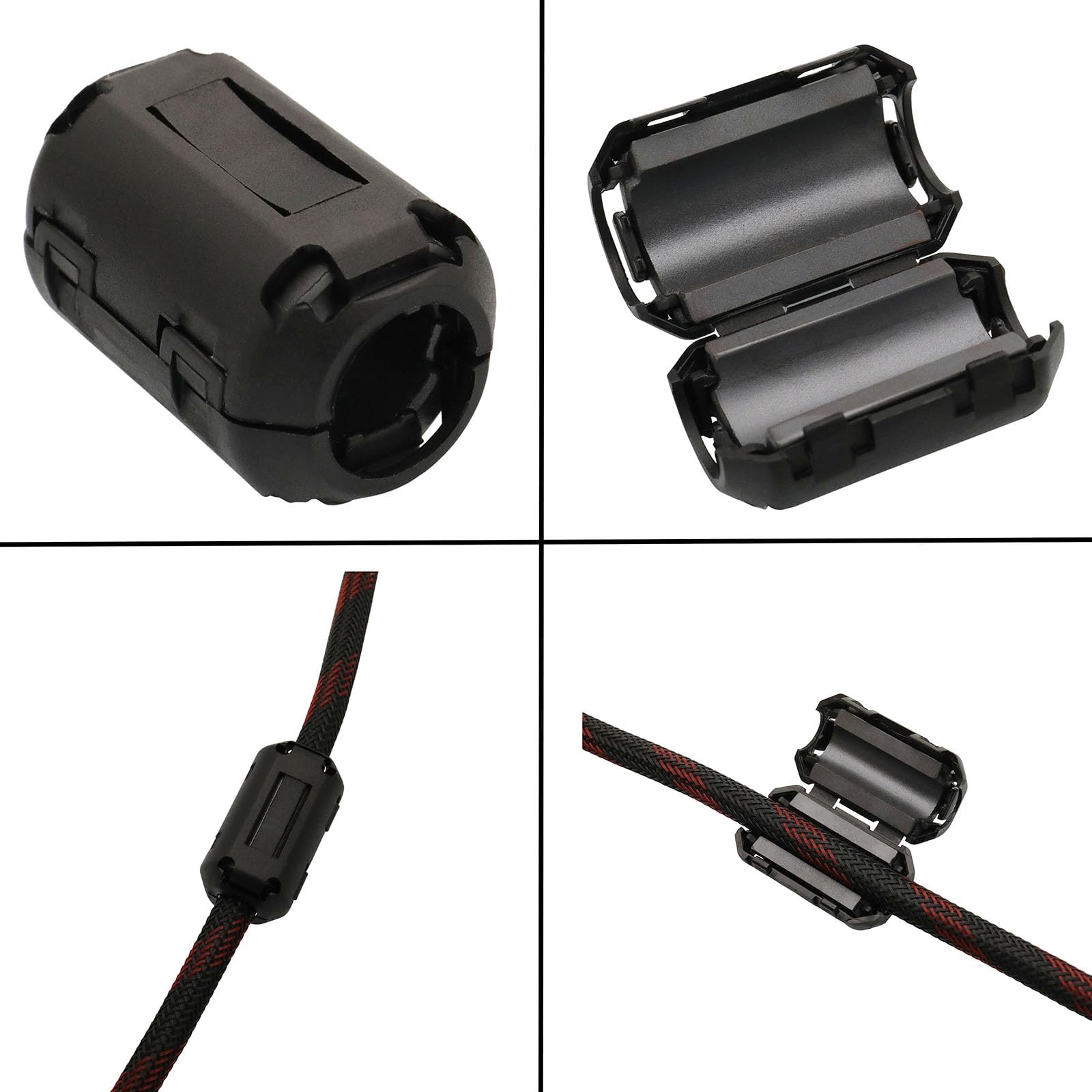 15Pcs 5mm Clip-on Ferrite Ring Core RFI EMI Noise Suppressor for Cables - Ideal for Telephones, TVs, Speakers, Radio, Audio Equipment, Video Cables, and Power Cords - Perfect for Home Theater and Office Setup