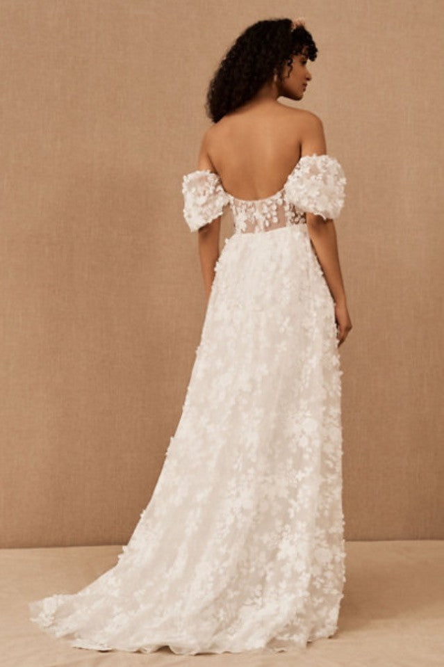 BHLDN Willowby Lilia Gown - Elegant Wedding Dress with Lace Details for Bridesmaids & Formal Events | Perfect for Beach Weddings & Evening Galas