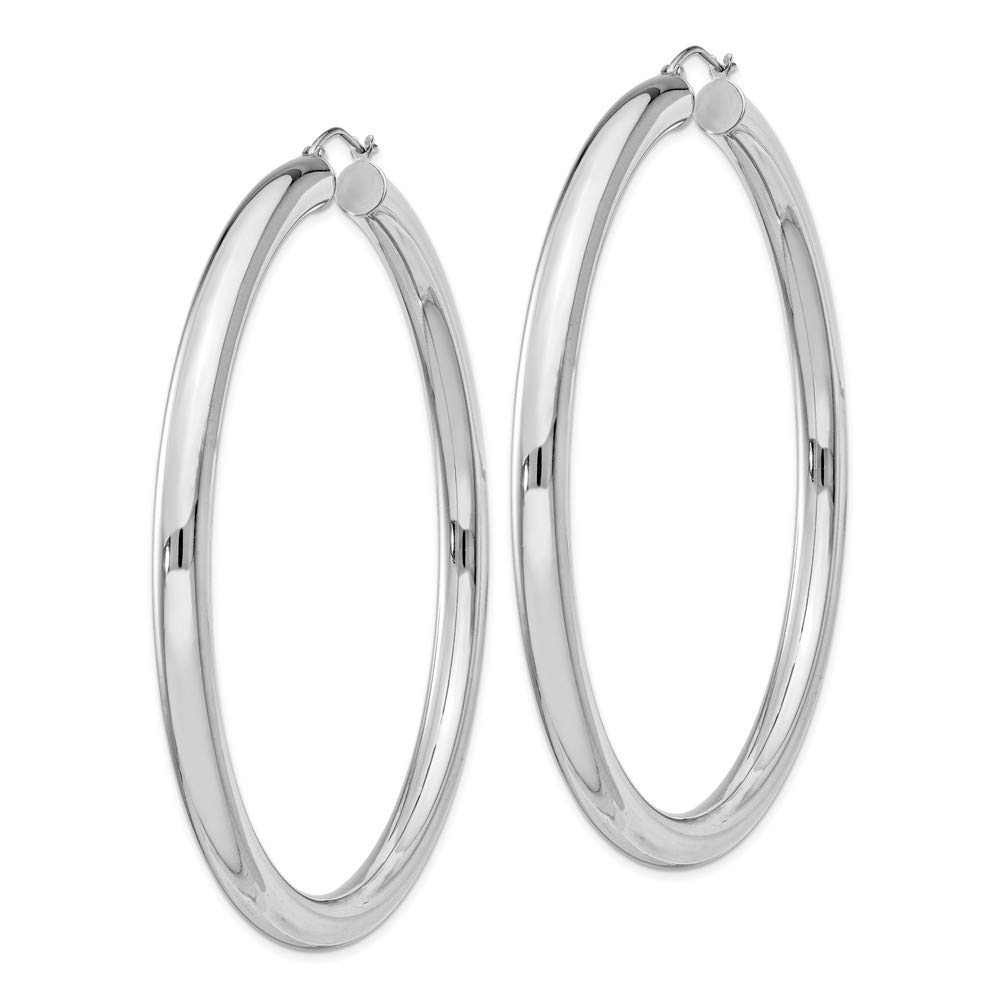 925 Sterling Silver Rhodium-Plated 5mm Polished Hoop Earrings for Women - Hypoallergenic, Durable & Shiny - Perfect for Everyday Wear, Parties & Gifts