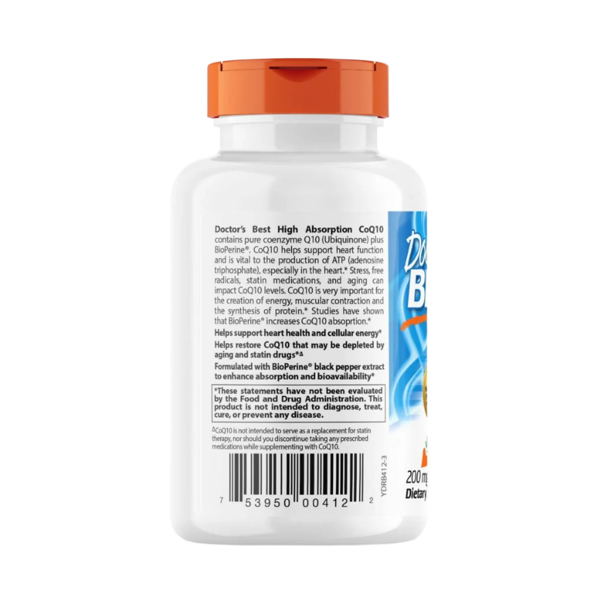 Doctor's Best High Absorption CoQ10 200mg with BioPerine - 60 Vegetarian Softgels for Heart Health & Energy Support - Perfect for Adults Seeking Cardiovascular Wellness & Antioxidant Benefits