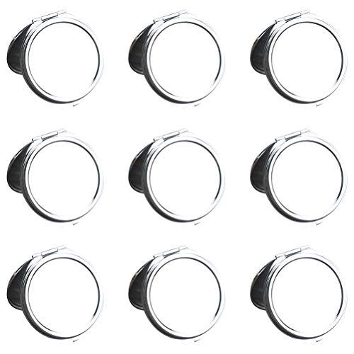 FOMIYES 10-Piece Metal Makeup Mirror Set - Foldable Double Sided Round Handheld Mirror for Women & Girls | Perfect for Travel, Home Vanity, and Professional Makeup Application